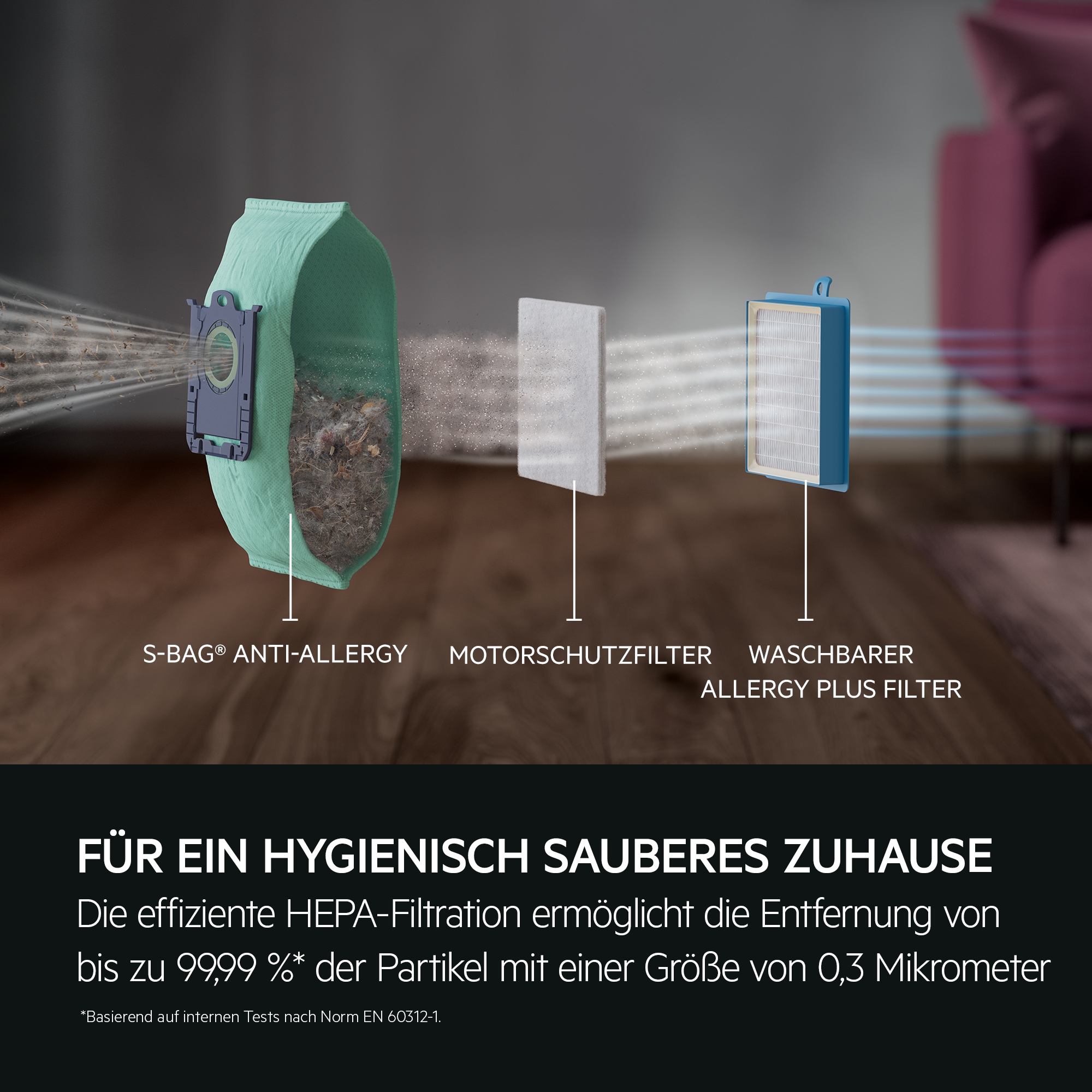 AEG Bodenstaubsauger »HYGIENIC 6000 (AB61H6SW)« 850 W mit Beutel hohe Saugleistung, inkl. Zusatzdüsen, 50 % Recyclingkunststoff