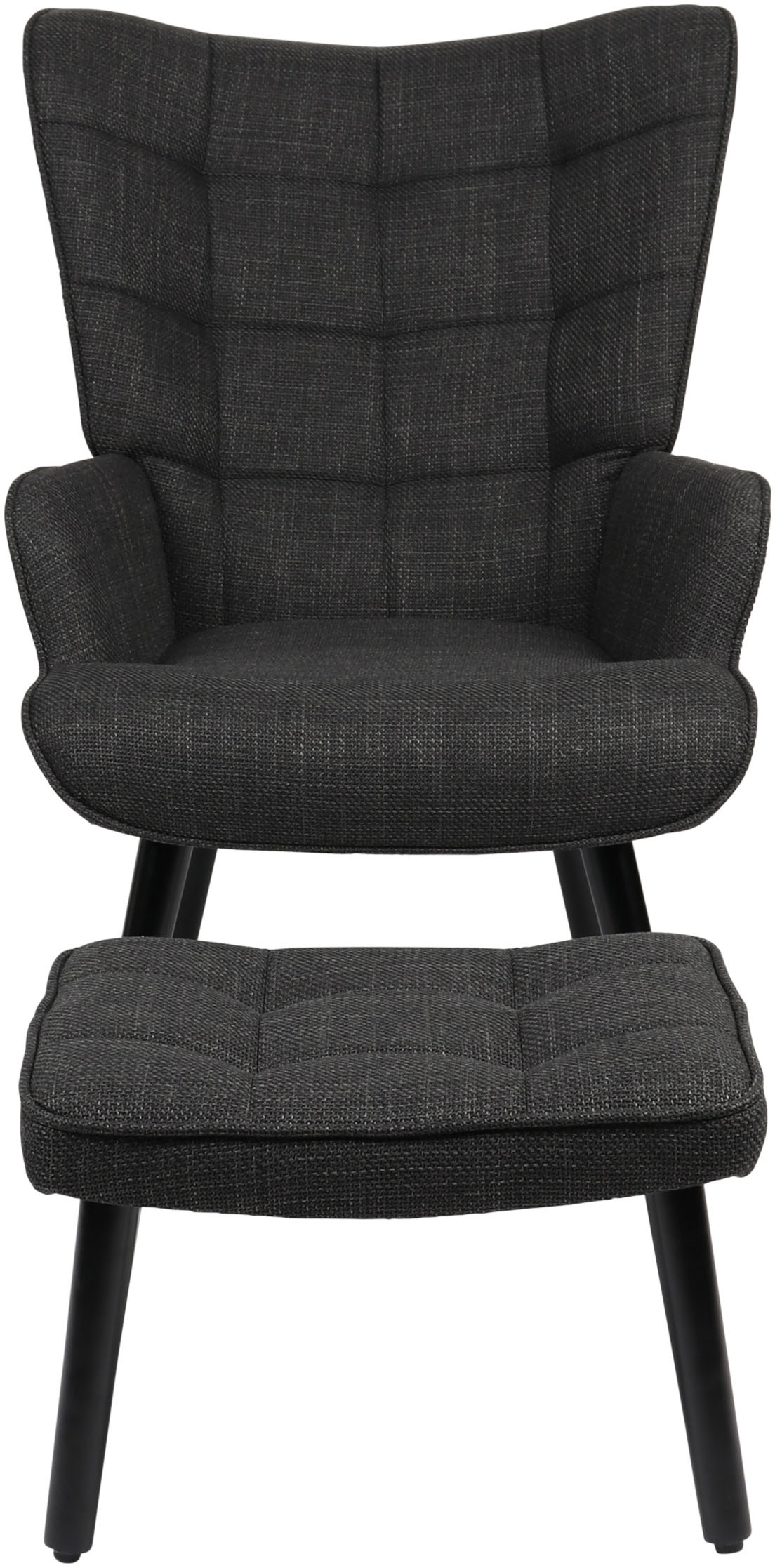 HELA Loungesessel »PAROS«, (Set, 2 St., Sessel mit Hocker), Sessel mit Hocker;Loungesessel;4-Fuß Massiv;Webstoff;Armlehnen