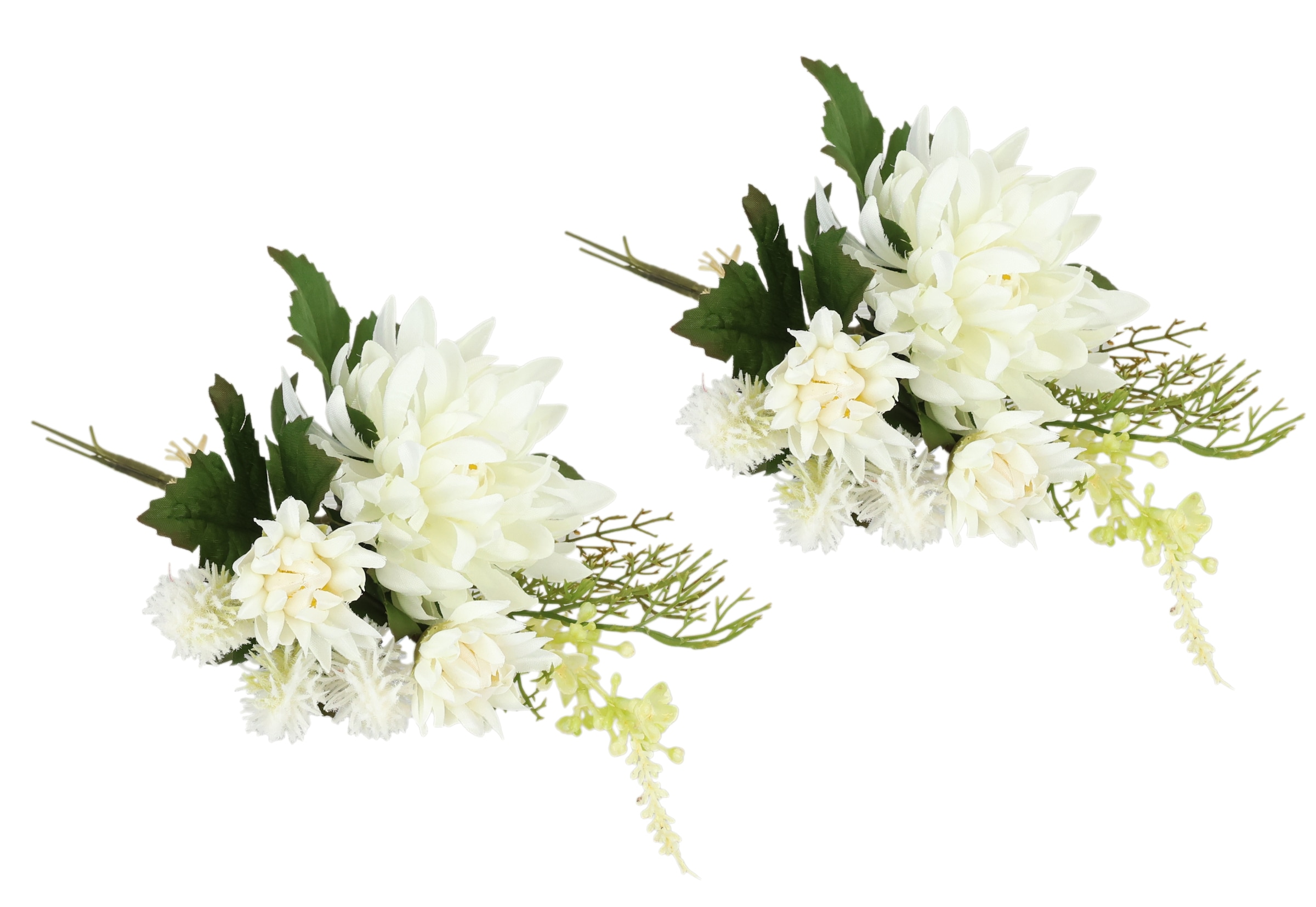 I.GE.A. Kunstblume »Chrysanthemen-Bund 2er Set« 25cm Strauß künstlich Bouquet Seidenblume Blumenbouquet Blumenstrauß