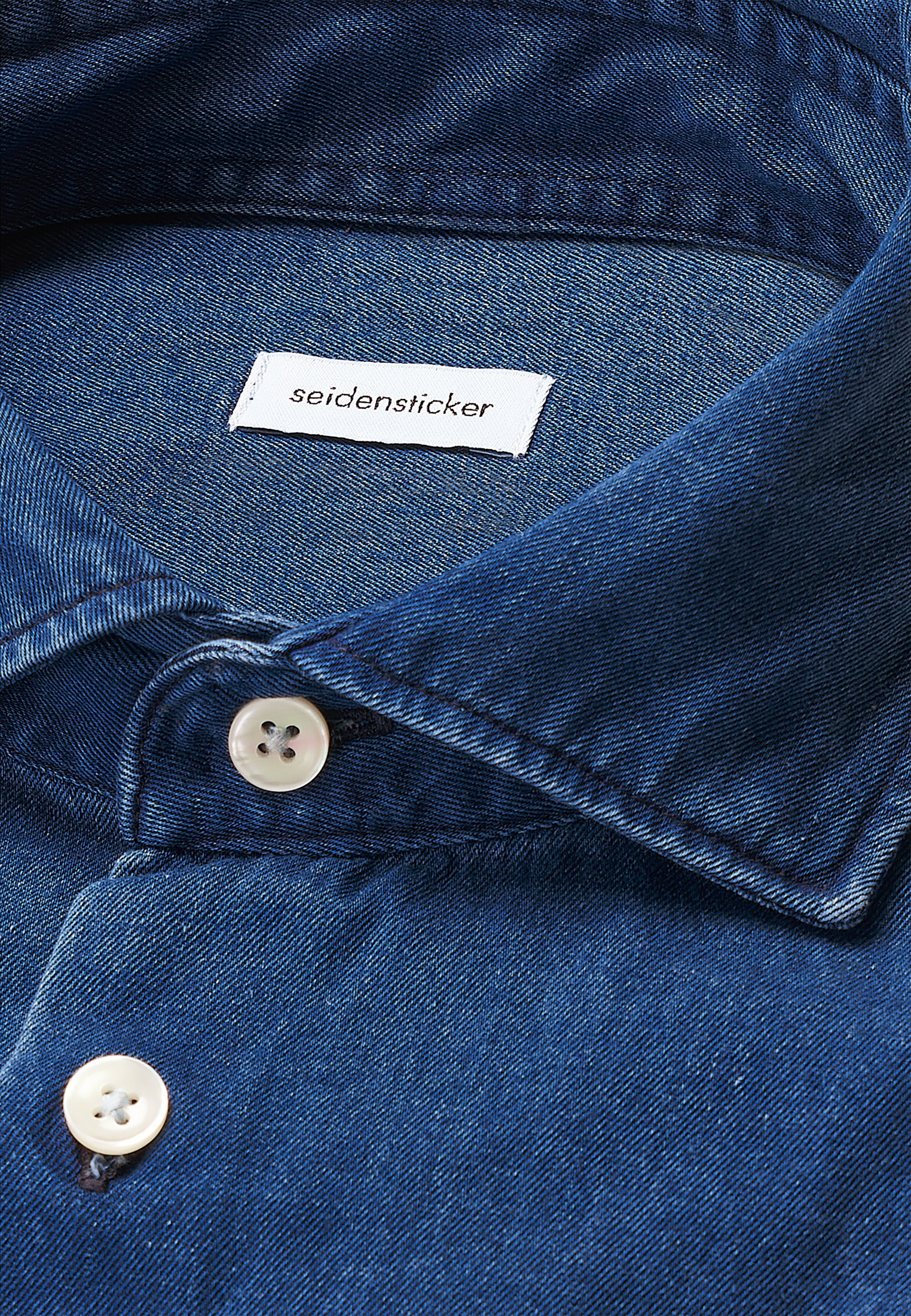 seidenstickerJeanshemd, Regular Kentkragen Denim