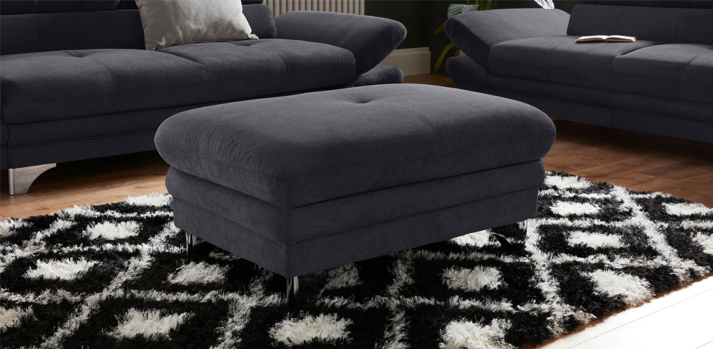 COTTA Polstergarnitur »Enterprise«, (Set), Set bestehend aus 2,5-Sitzer mit Arm- & Kopfteilverstellung & Hocker