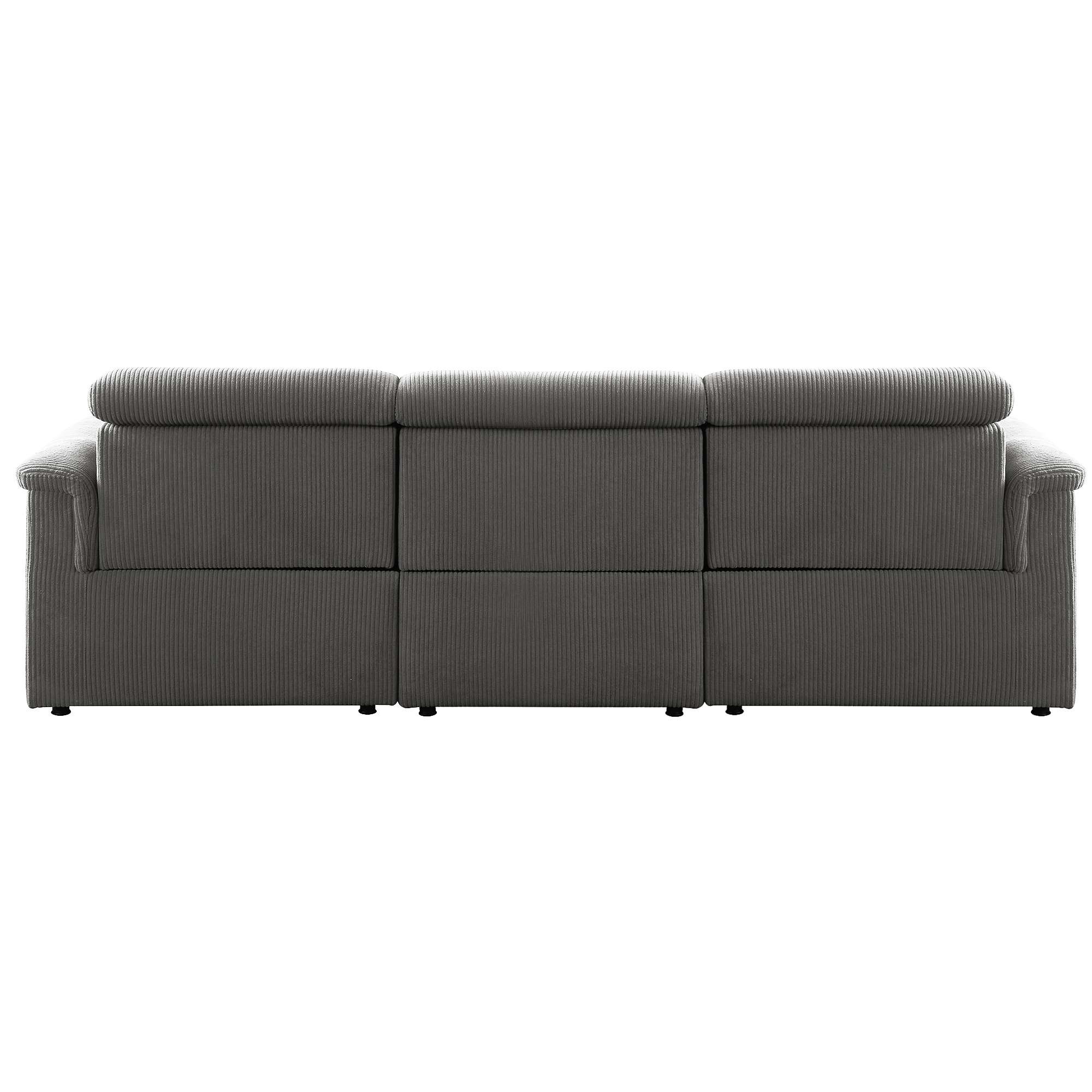 OTTO home Ecksofa »LUND Cord, L-Form, 258cm, man. o. elektr. Relaxfunktion (mit USB-A/C)« USB-A/C bei elektrischer Variante und Kopfteilverstellung