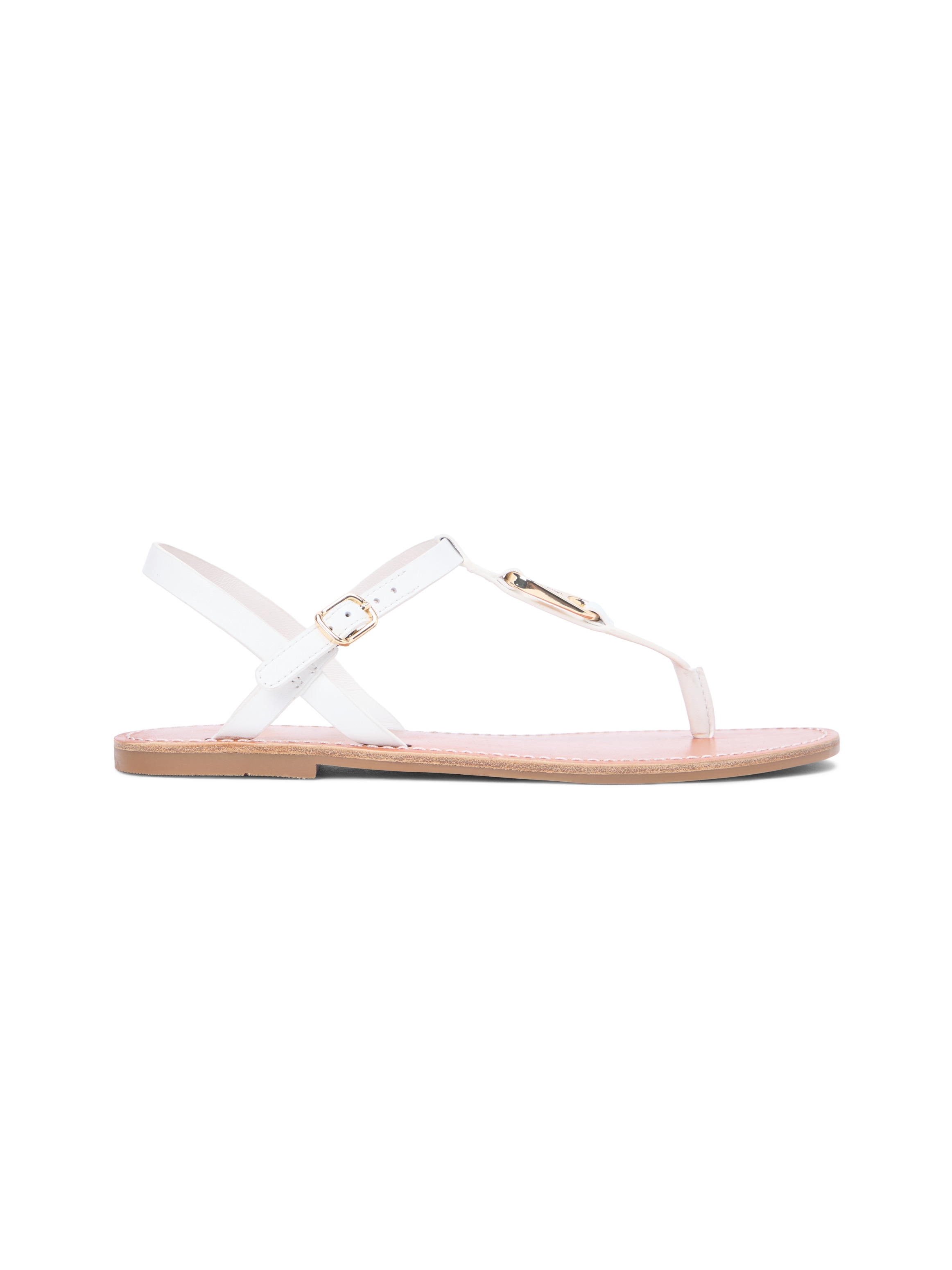 Tommy Hilfiger Riemchensandale »LEATHER THONG SANDAL«  Sommerschuh, Sandalette mit Schmucklogo