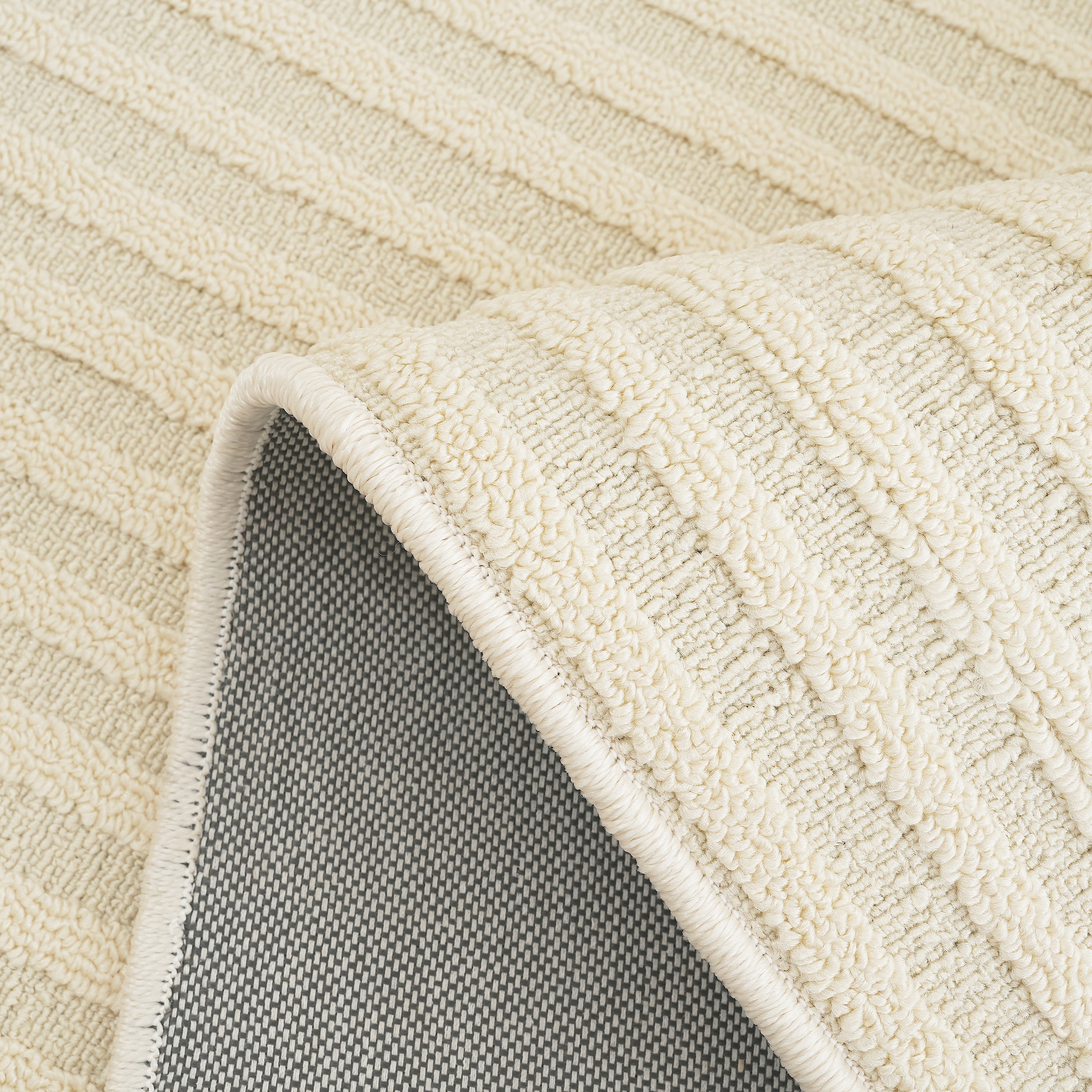 my home Teppich »Jola Hoch-Tief-Design, Scandi-Look, Zen«, rechteckig, 7 mm Höhe, Boho, Modern, 3D, Wohnzimmer, Schlafzimmer, wasserabweisend