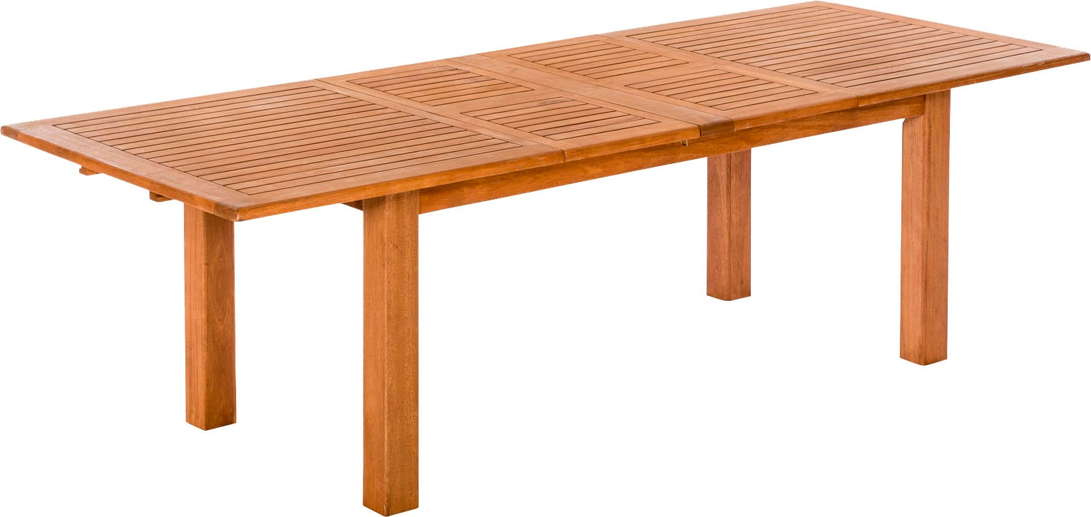 MERXX Garten-Essgruppe »»Arrone«« Set, Tisch doppelt ausziehbar: 100x 180/220/260x 75 cm, 7 Stk. tlg. Sesselbeine aus Akazienholz, Beine 9x9 cm, Tischplatte 3 cm