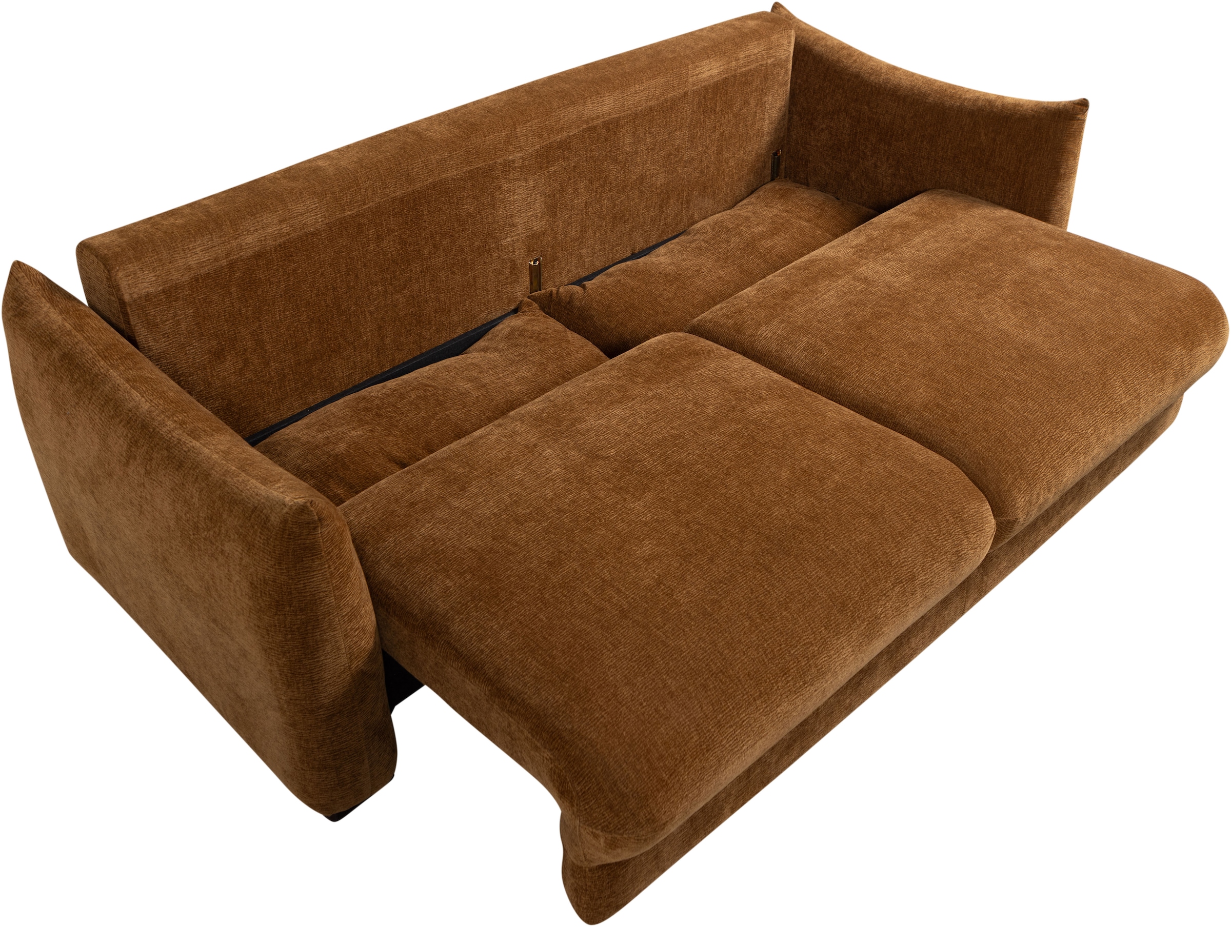WOOOD Schlafsofa »Jonne Strukturbezug mit Schlaffunktion, H 92 x B 233 x T 105 cm« Tragkraft 220 kg, Sitzbreite 192 cm, Geringe Verschleißfestigkeit