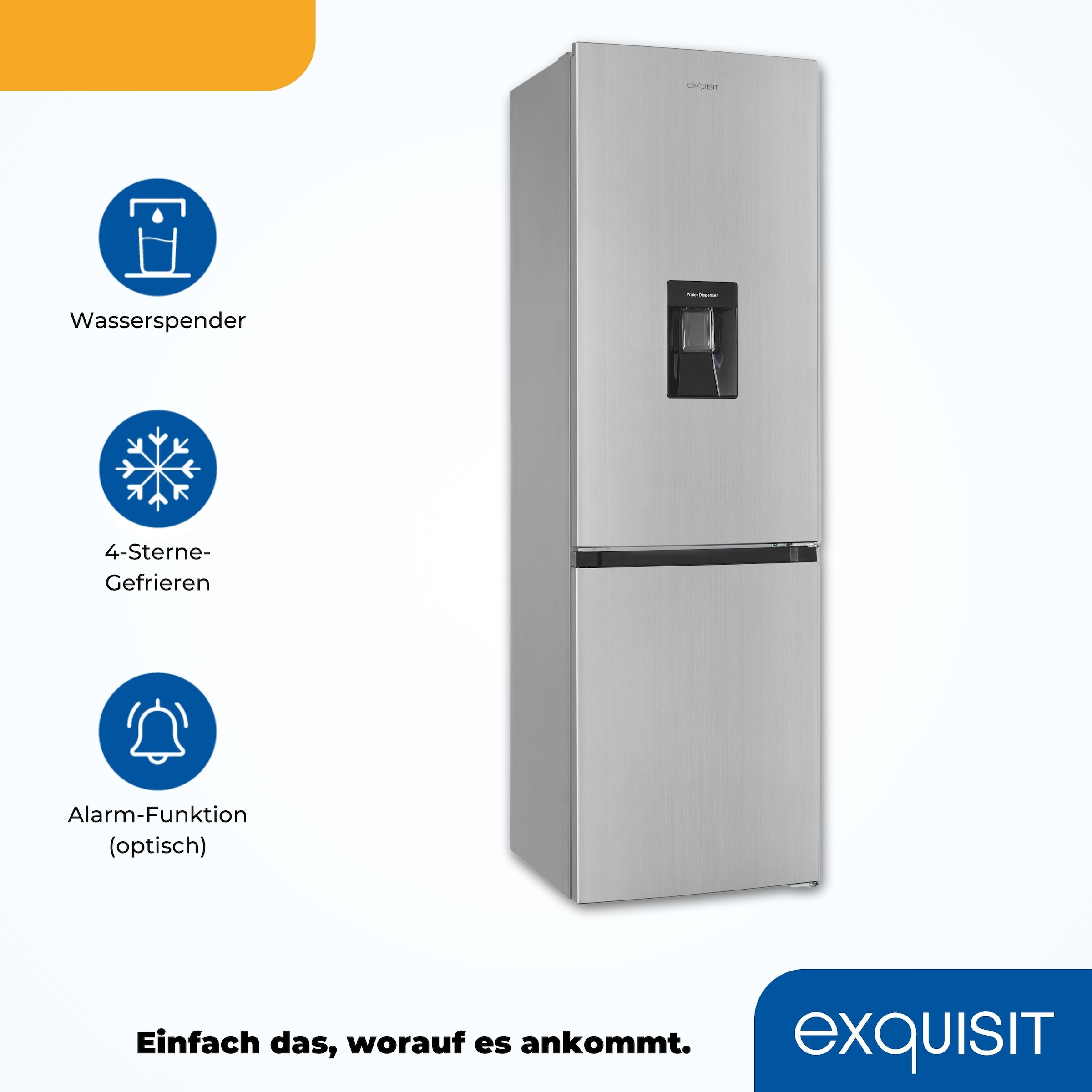 exquisit Kühl-/Gefrierkombination »KGC265-70-NF-WS-040C«, EEK C, 251 L Nutzinhalt, NoFrost, Wasserspender