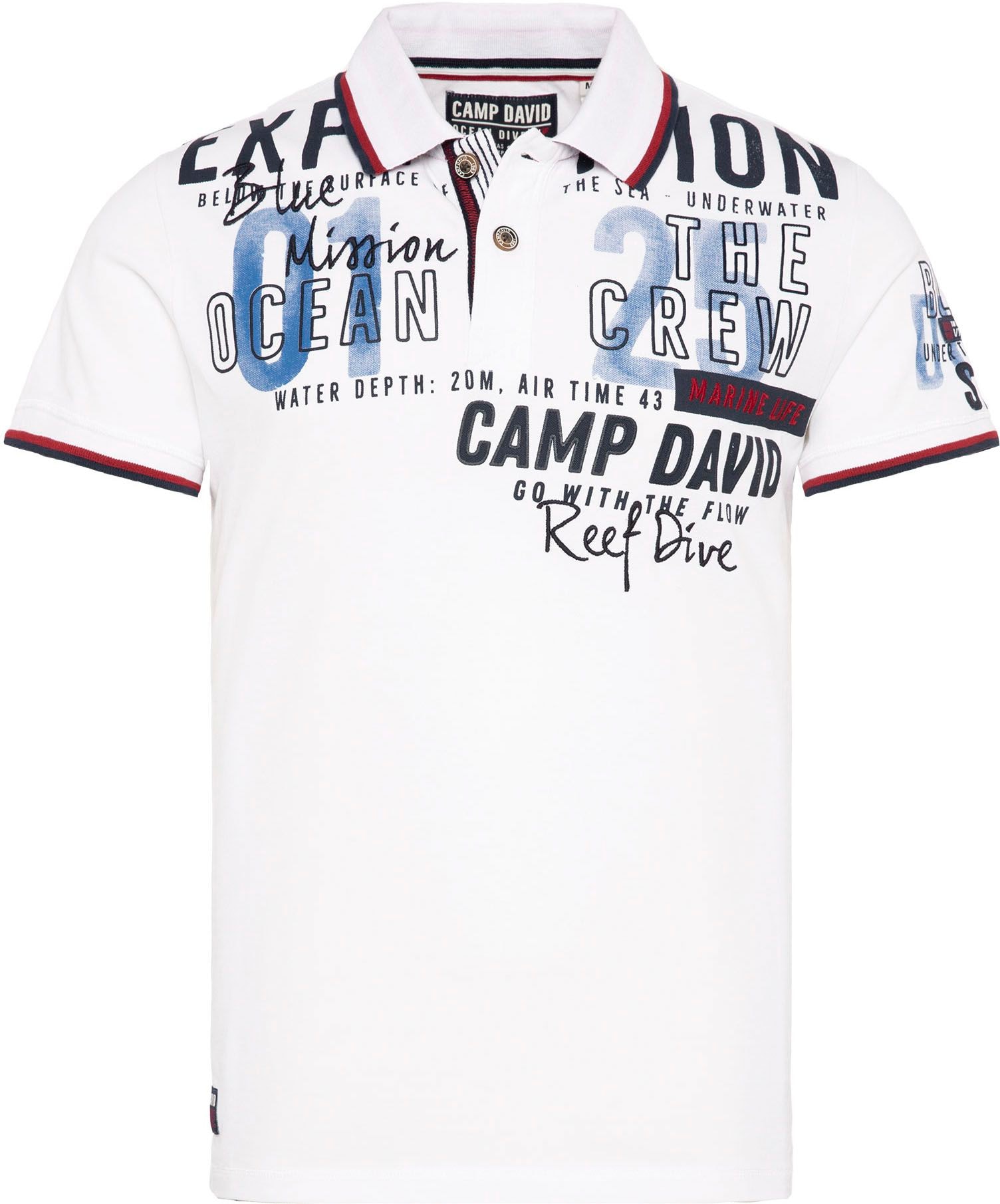 CAMP DAVID Poloshirt, mit Logoprägung