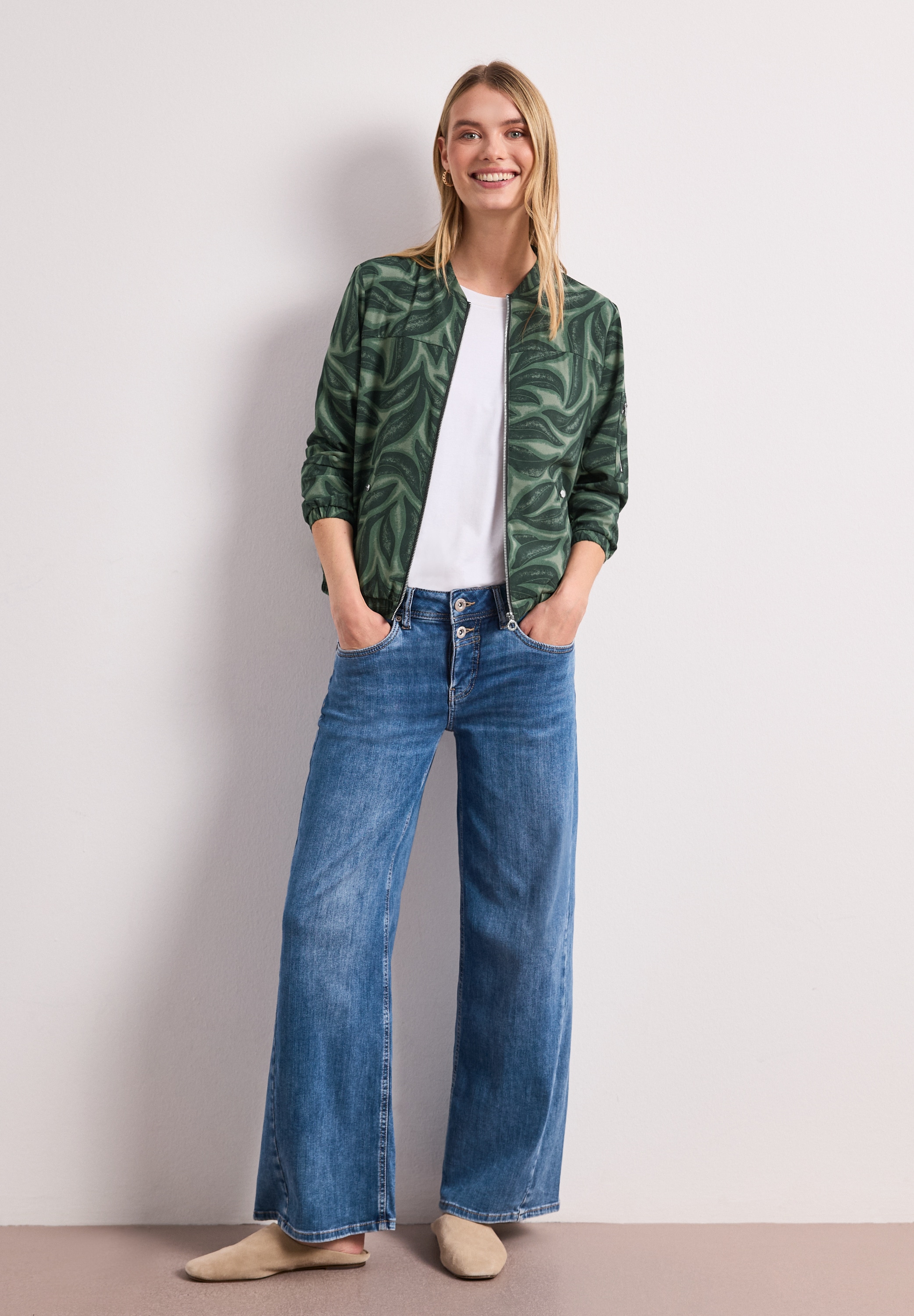 STREET ONE Blouson ohne Kapuze mit Zipper und Leomuster