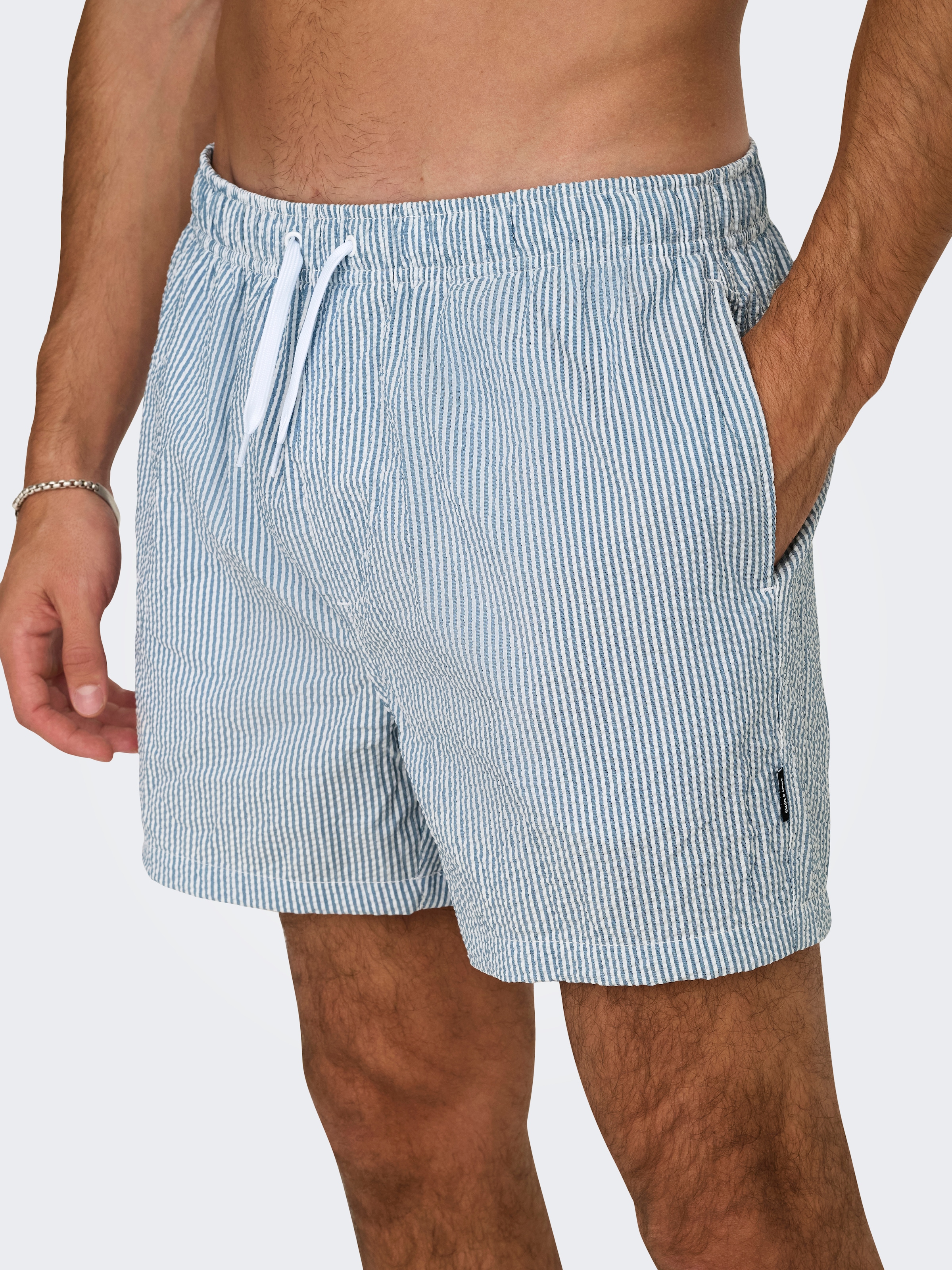 ONLY & SONS Badehose »ONSTED STRIPE SEERSUCKER SWIM NOOS«
