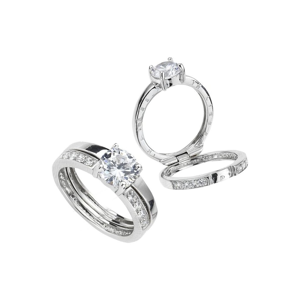 Firetti Fingerring »Schmuck Geschenk Silber 925 Silberring Schriftzug innen: In Liebe«