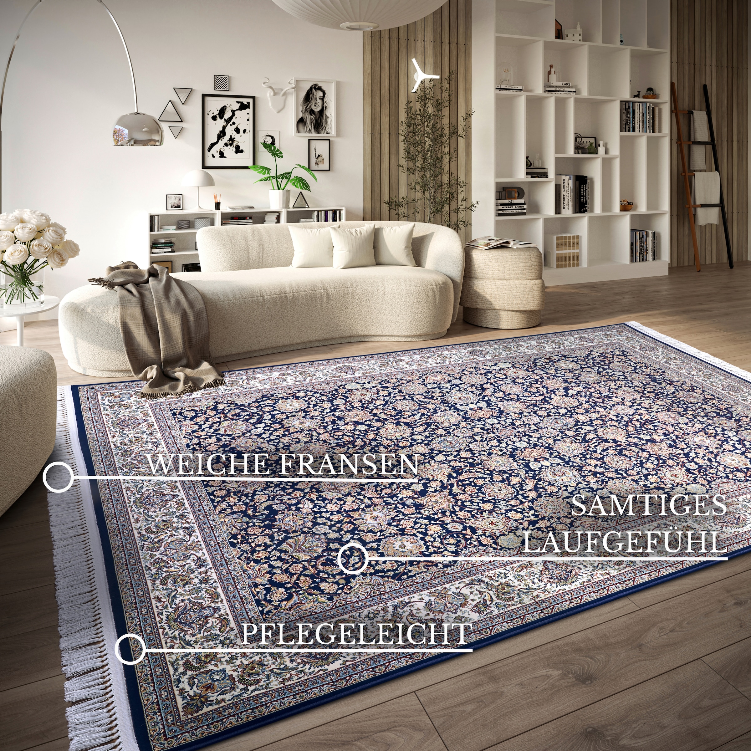Villeroy & Boch Teppich »Alfred«, rechteckig, 7 mm Höhe, Orientalisch, Fransen, Wohnzimmer, Schlafzimmer, Klassisch, Kurzflor