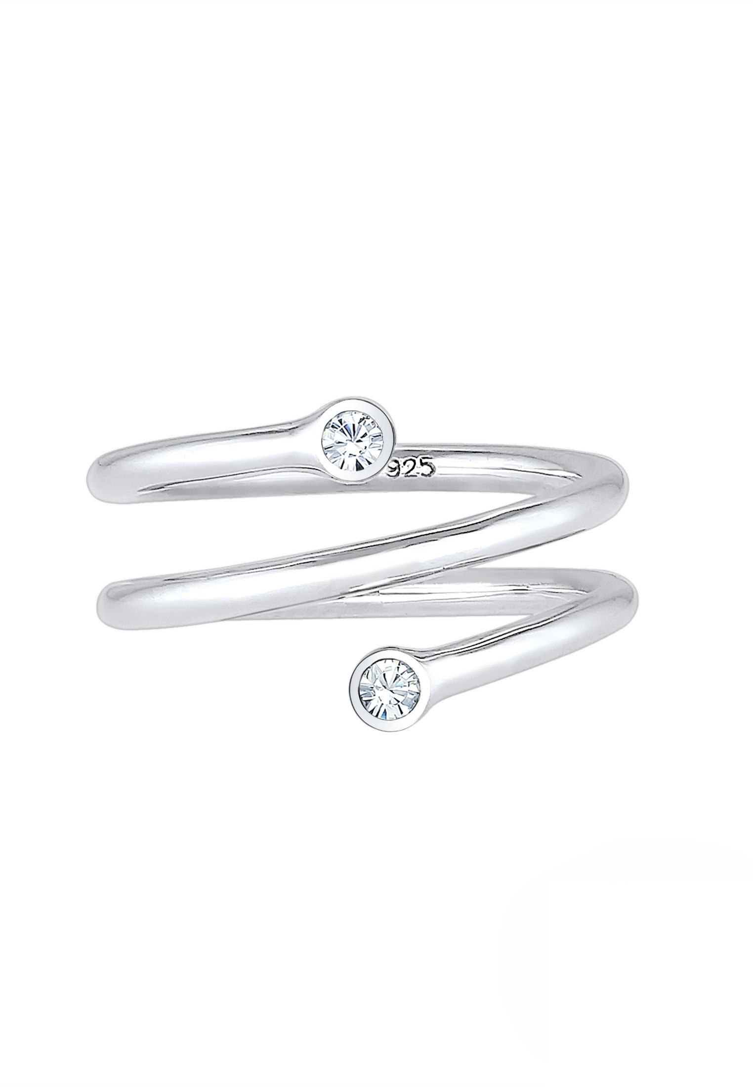 Elli Silberring »Ring Wickelring Geo Kristalle 925 Sterling Silber«