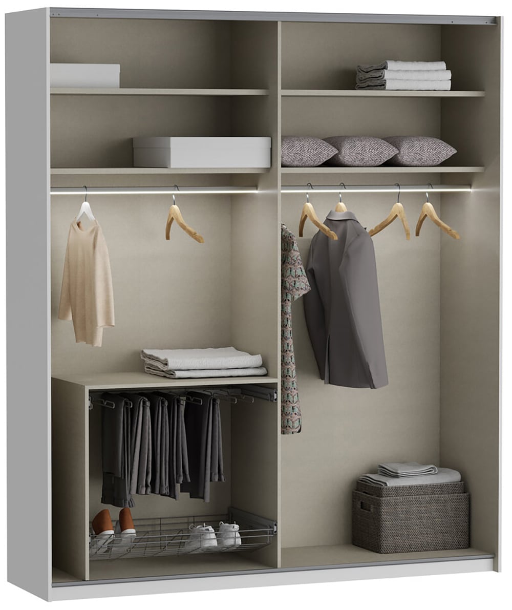FORTE Schwebetürenschrank »Fittio. Made in Europe, 2 Schiebetüren, modernes Design«, Höhe 2,35 mtr, stehende Montage, Spiegel