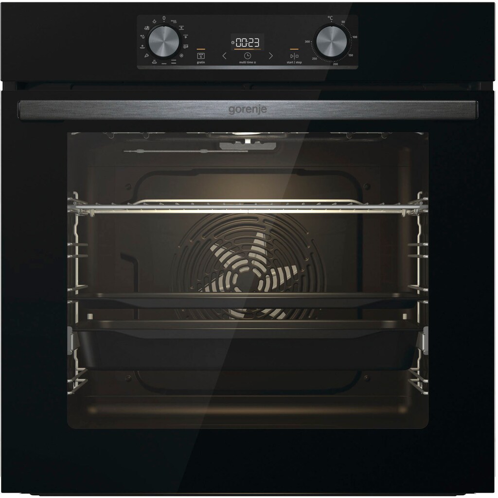 GORENJE Backofen-Set »Black Induction Set«, BOS6737E06BG, mit 1-fach-Teleskopauszug, Aqua Clean, (Set)