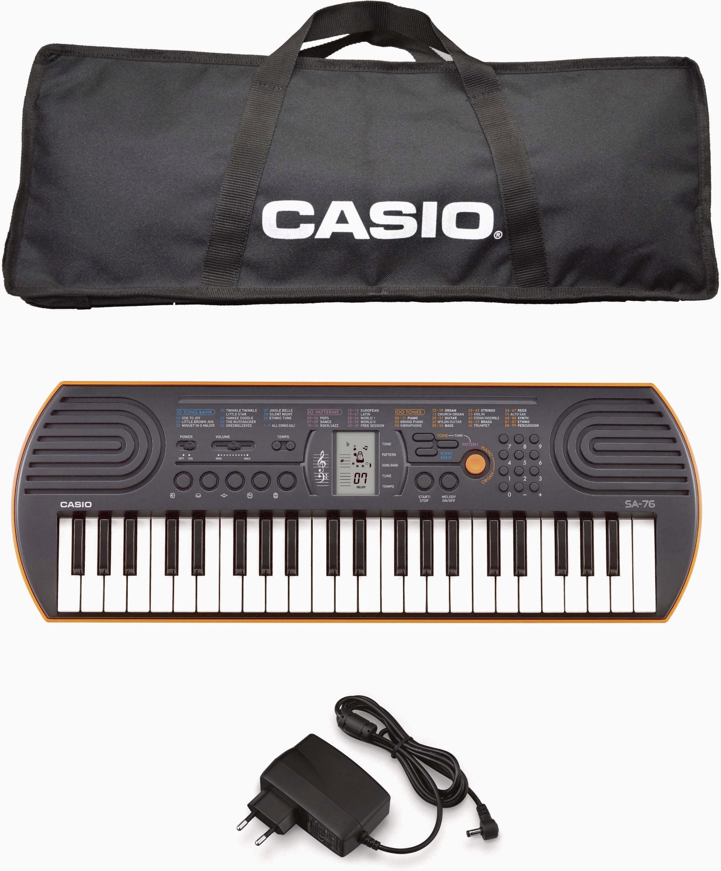 CASIO Home-Keyboard »Mini-Keyboard SA-76«, (Set, Inkl. Netzteil und Tasche)