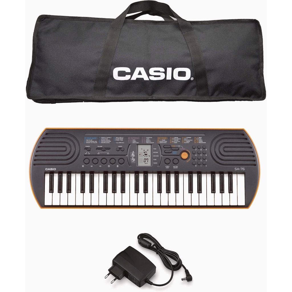 CASIO Home-Keyboard »Mini-Keyboard SA-76«, (Set, Inkl. Netzteil und Tasche)