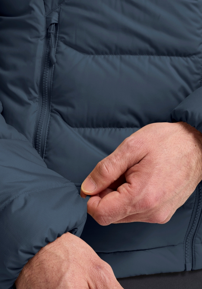 Jack Wolfskin Daunenjacke »WILD PASS DOWN HOODY M RDS« mit Kapuze mit Kapuze, 3-in-1-kompatibel, warm gefüttert
