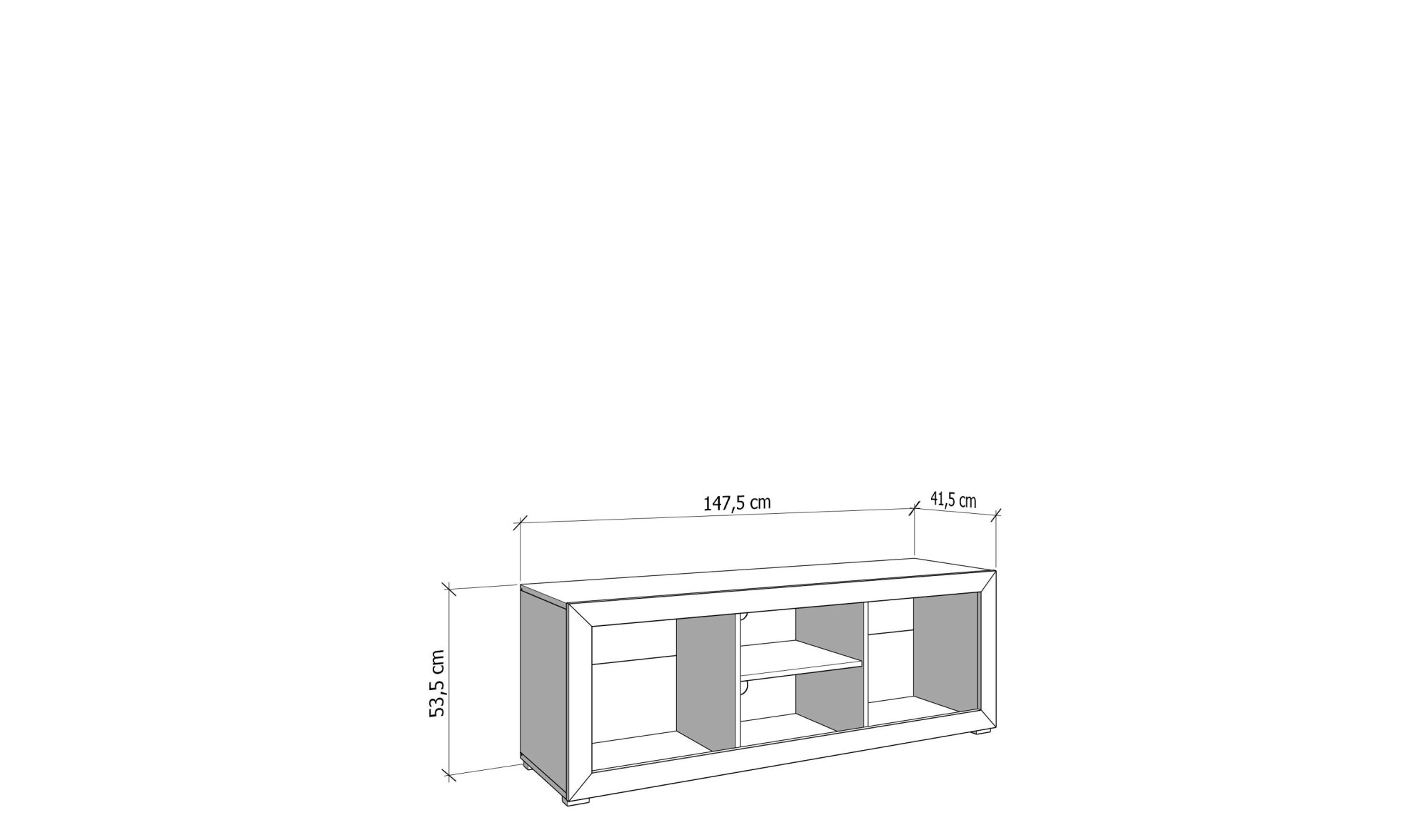Home affaire Lowboard »Warwick TV-Board, TV-Kommode, TV-Schrank, TV-Unterschrank, TV-Möbel« Elegantes Lowboard in Kaschmir mit viel Stauraum, Heißfolienprägung
