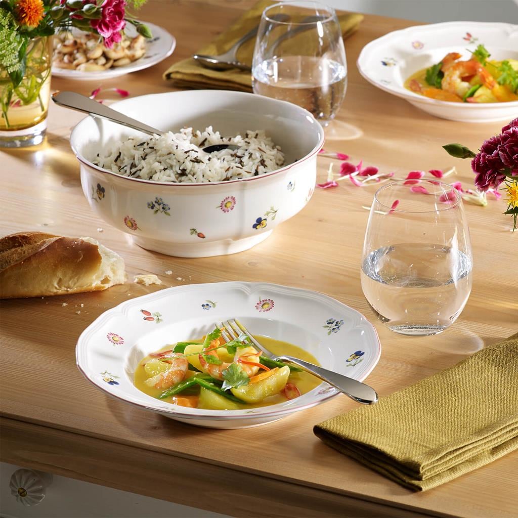 Villeroy & Boch Geschirr-Set »Teller-Set Petite Fleur 18er Set weiß« Spülmaschinengeeignet, Mikrowellengeeignet
