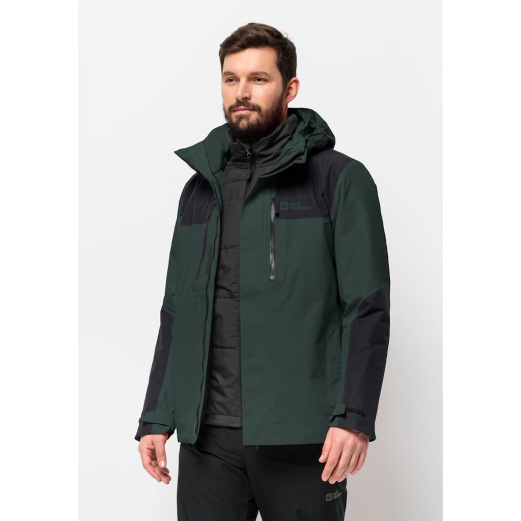 Jack Wolfskin 3-in-1-Funktionsjacke »JASPER 3IN1 JKT M«, (2 teilig), mit Kapuze