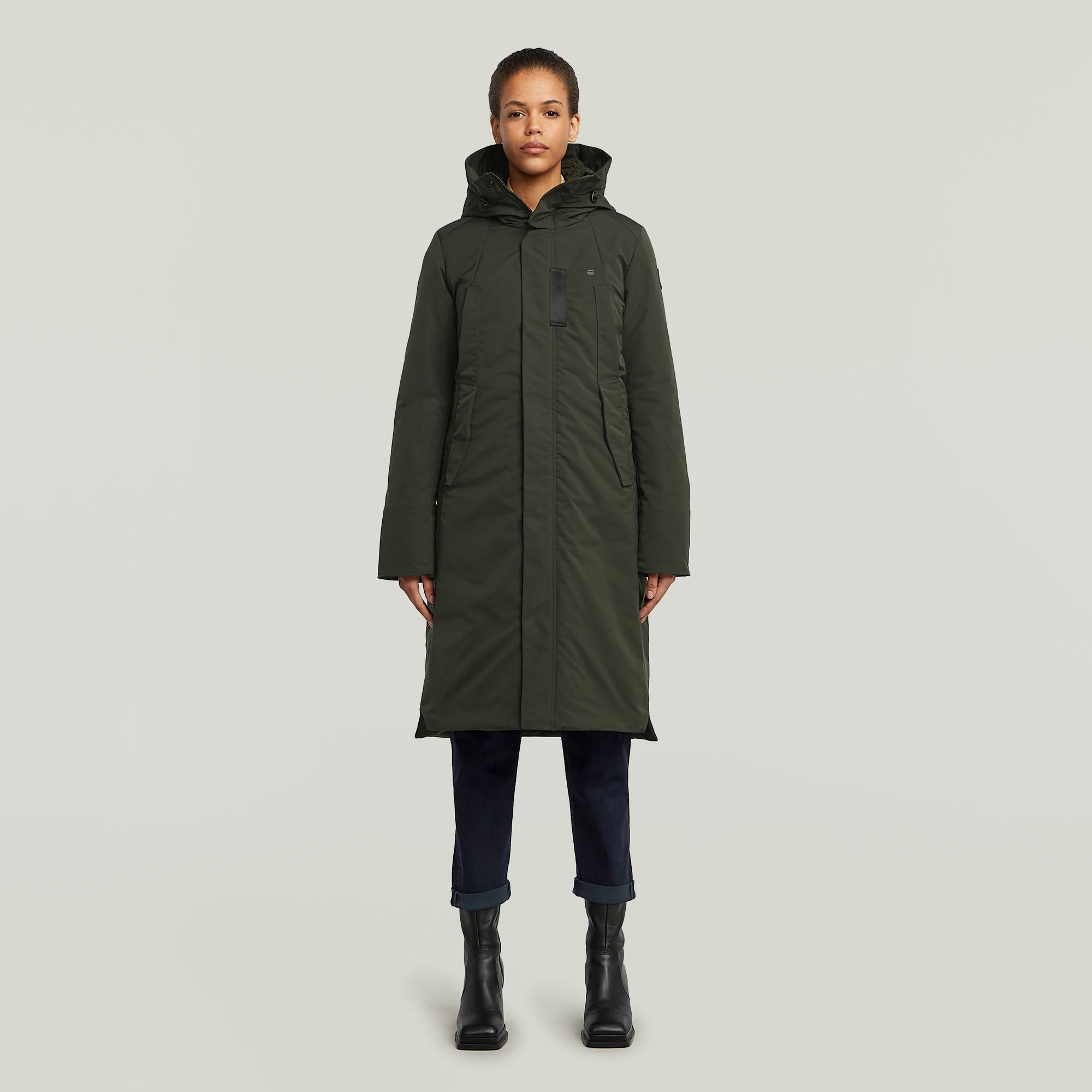 G-STAR Langjacke »Vodan 2.0 Long Jacket« mit Kapuze in der Taille verstellbar