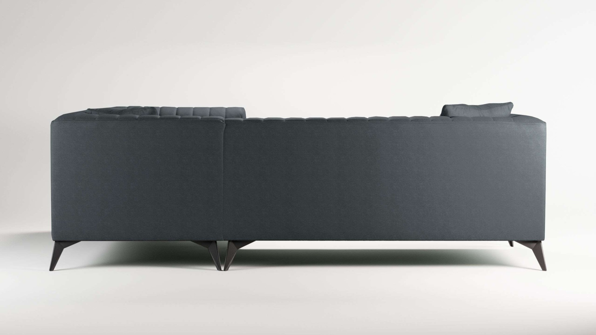 Places of Style Ecksofa »MATTHEW L-Form ideal für kleine Räume, Maße B/T/H: 240/167/74 cm«, elegantes Designsofa, Steppung im Rücken, incl. Zierkissen