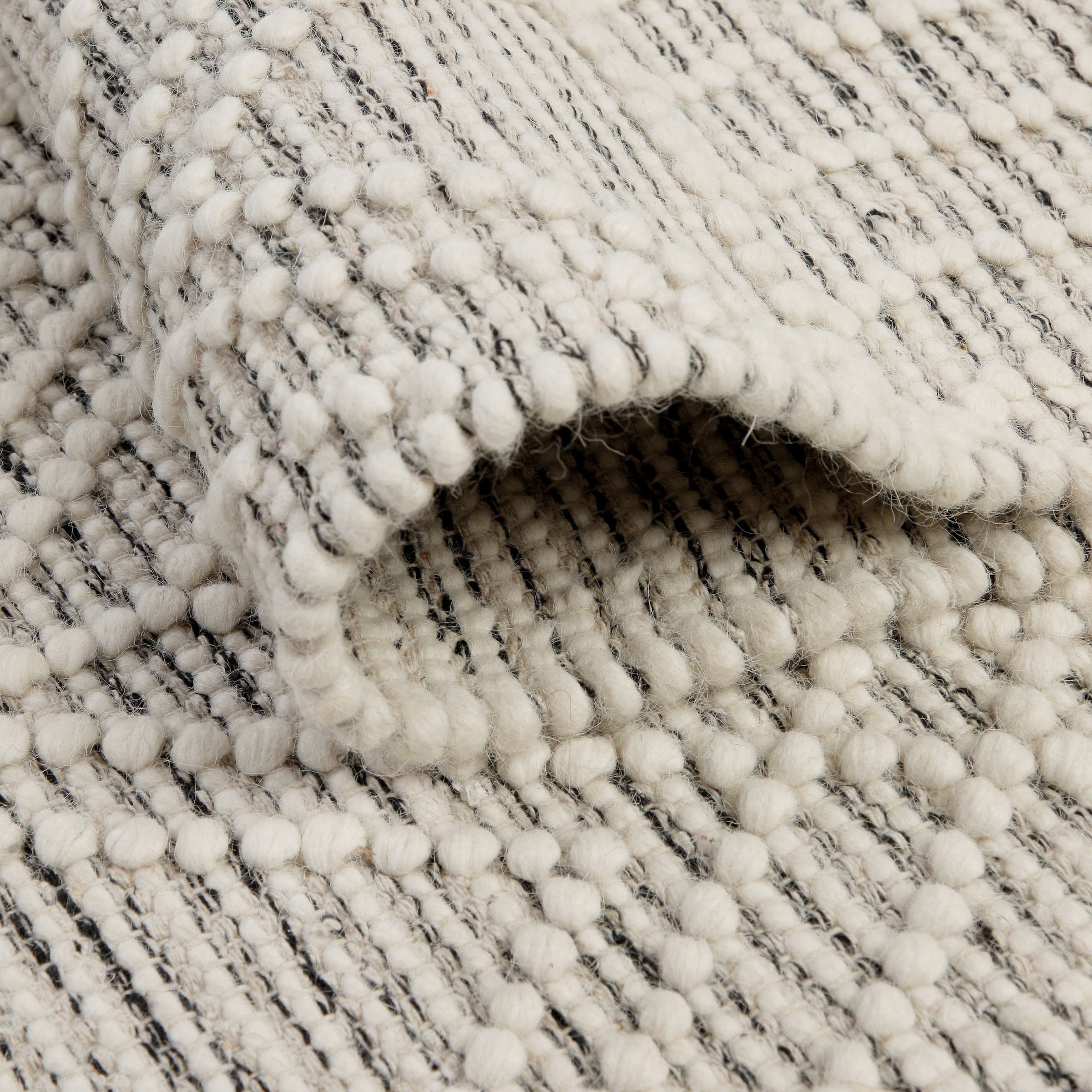 OTTO home Teppich »Eleena«, rechteckig, 8 mm Höhe, 70% Wolle, handgewebt, Raute, Hoch-Tief, Wohnzimmer, Naturfaser