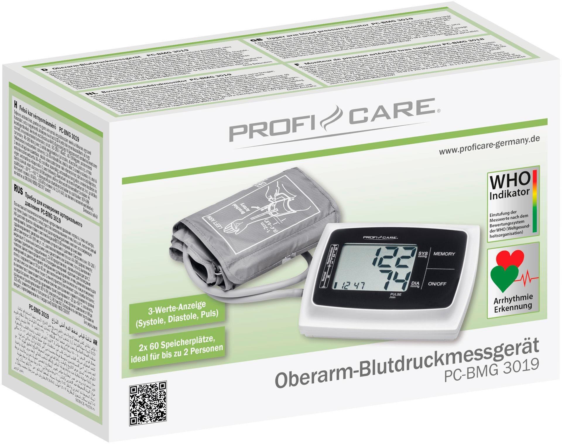 ProfiCare Oberarm-Blutdruckmessgerät »PC-BMG 3019«, Blutdruckmessgerät Oberarm