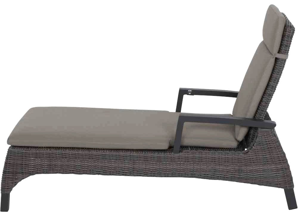 Siena Garden Gartenliege »Corido Liege matt anthrazit / charcoal grey«, Aluminiumgestell, Gardino®-Geflecht, inkl. Auflage taupe-meliert