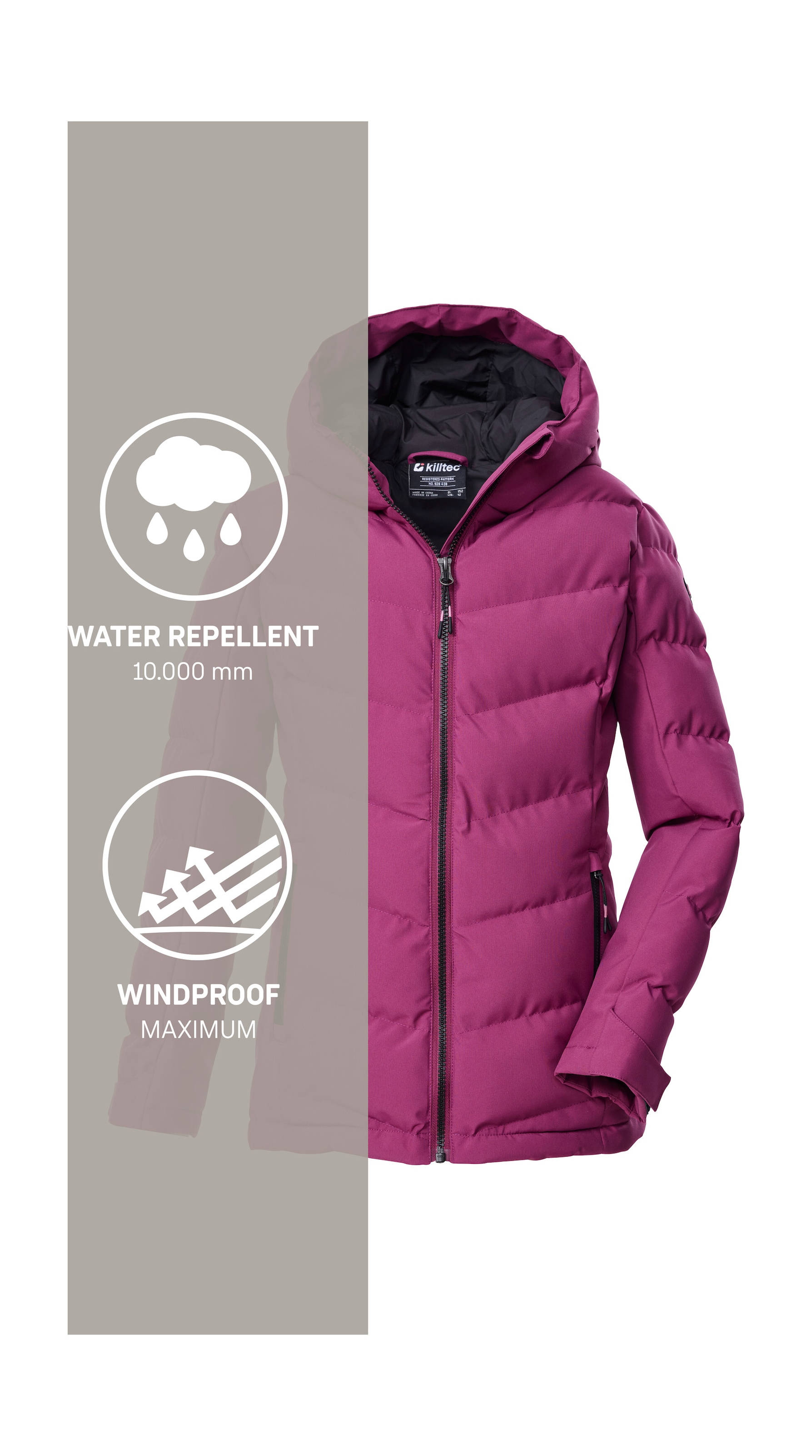 Killtec Steppjacke »KOW 220 GRLS QLTD JCKT« Winddichte, wasserabweisende Kinderjacke mit verstellbaren Bündchen