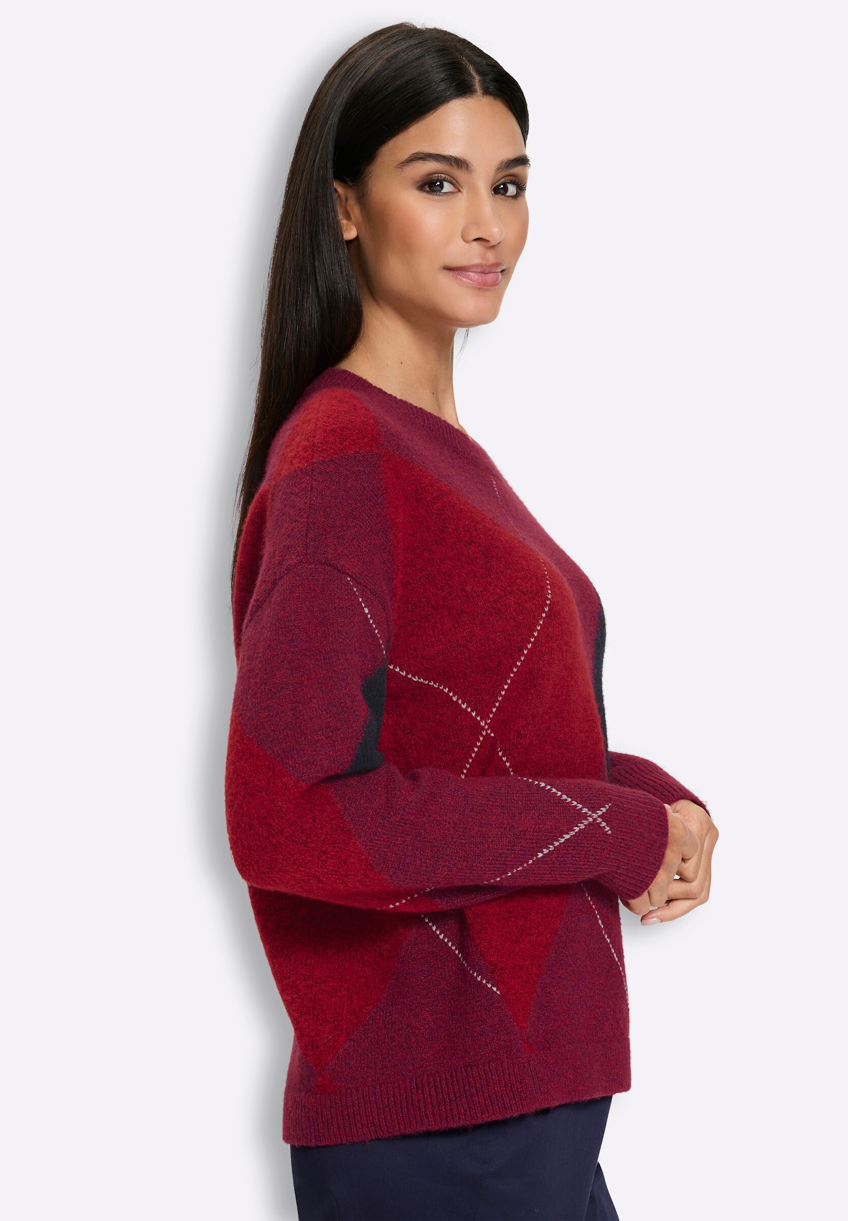 heine Strickpullover »Pullover Pullover mit Rautenmuster«
