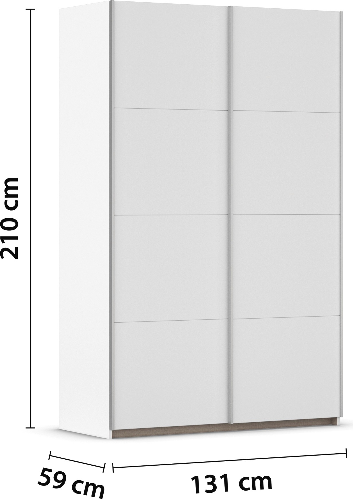 rauch Schwebetürenschrank »Kleiderschrank Schrank Garderobe Schlafzimmerschrank OXFORD«, (in 3 verschiedenen Ausstattungen BASIC/CLASSIC/PREMIUM), mit Griffleisten aus Metall, auch für kleinere Räume MADE IN GERMANY