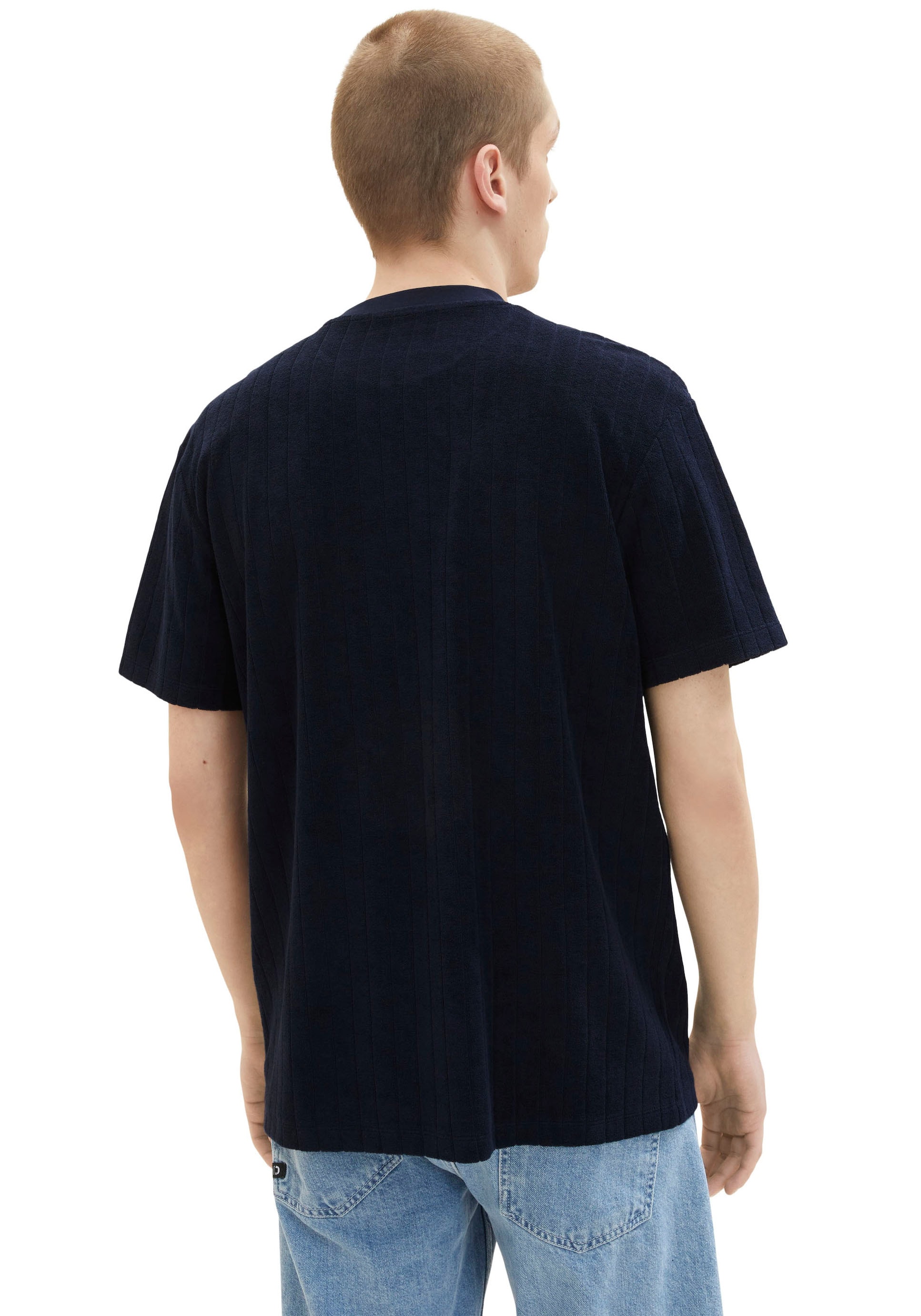 TOM TAILOR Denim T-Shirt, aus strukturierter Sweatware bei ♕