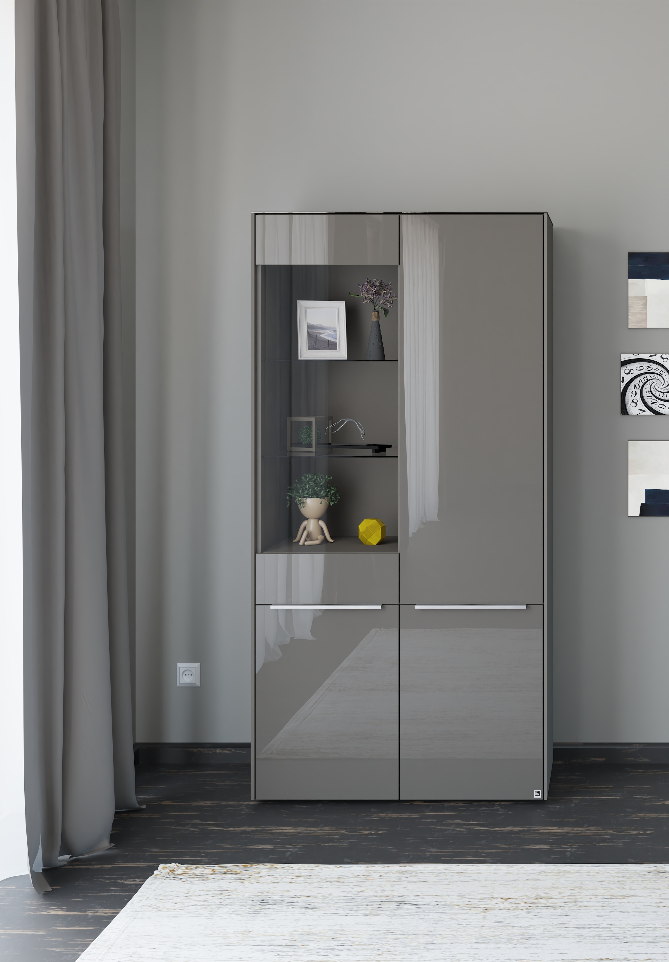 set one by Musterring Standvitrine »Reno« 1 Stk. tlg. Mit Gleitern und in verschiedenen Farben erhältlich