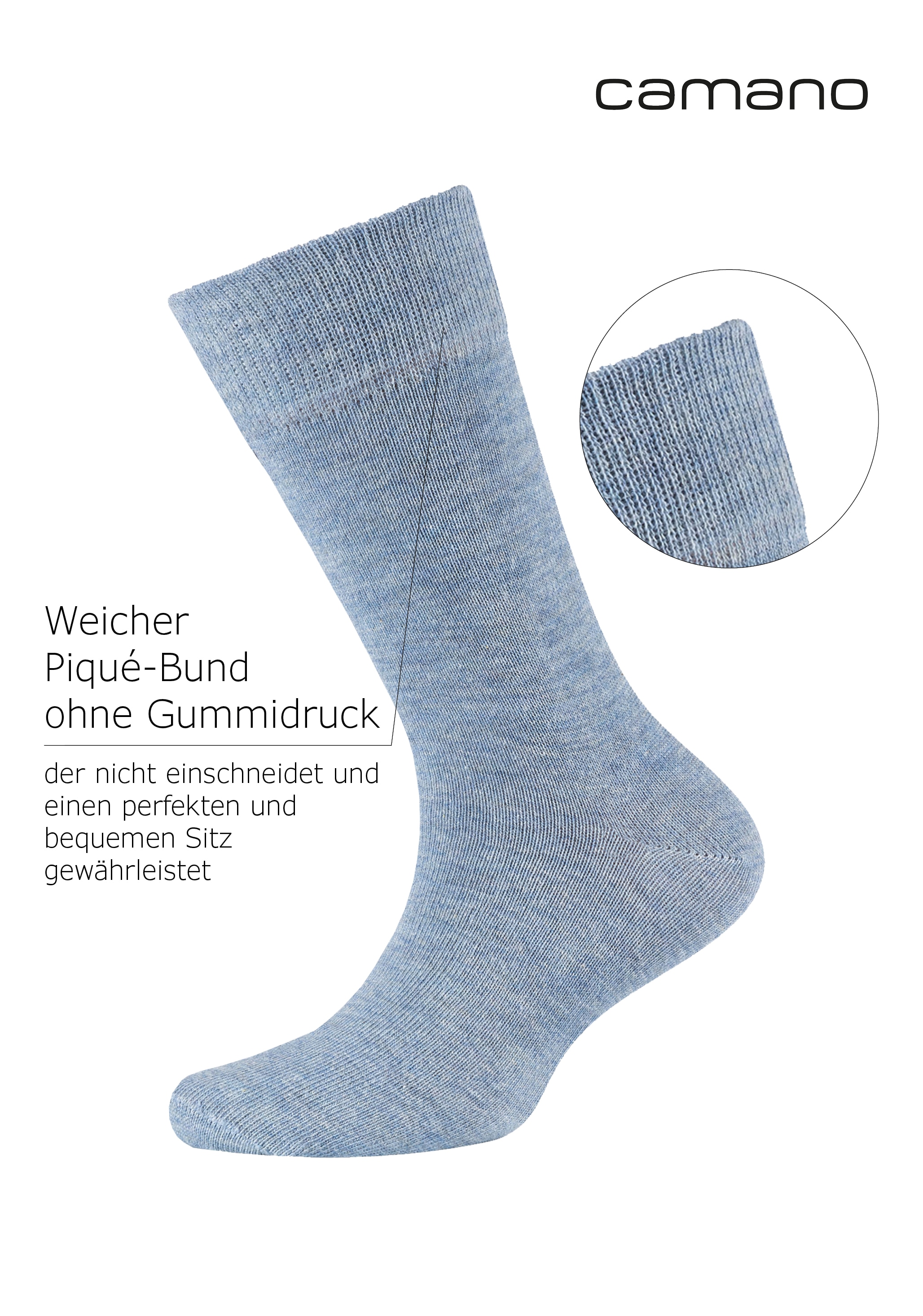 Camano Socken »ca-soft« 6 Paar,  mit Komfortbund und gepolsterten Zehen-/Fersenbereich