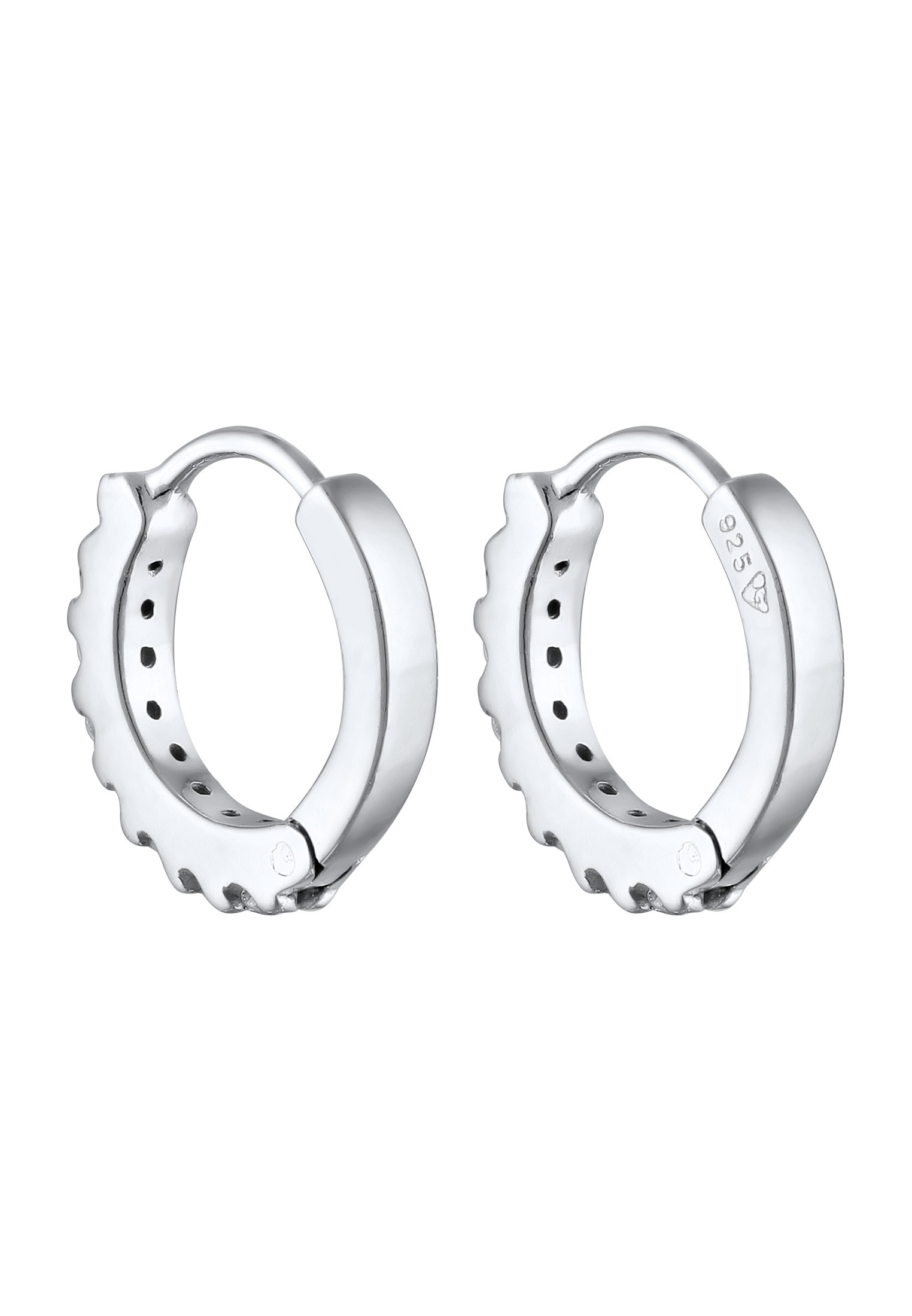Elli DIAMONDS Paar Creolen »Ohrringe Creolen Laborgzüchteter Diamant Weiß (0.064 ct) 925 Sterling Silber«