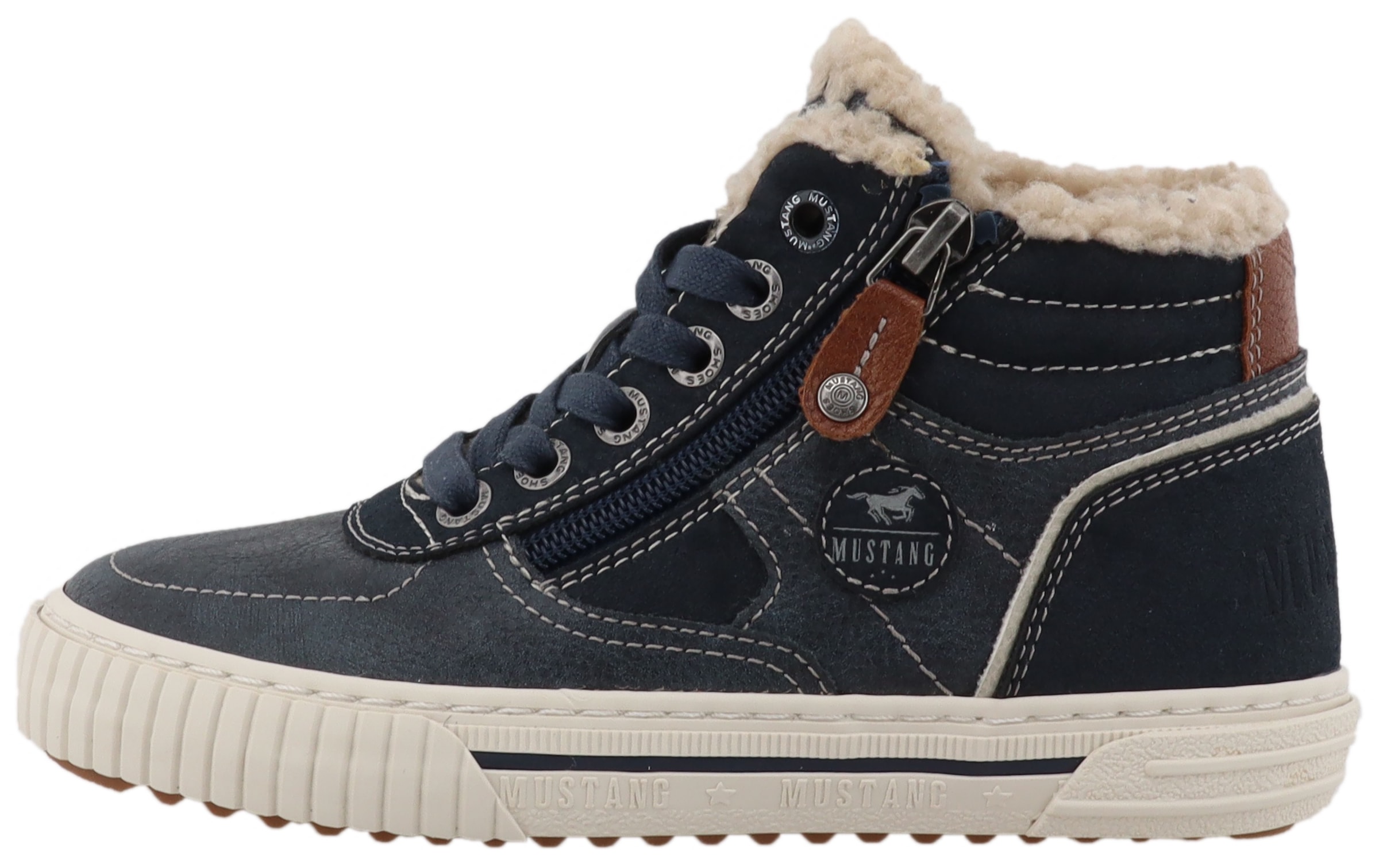 Mustang Shoes Sneaker »Ezio«  High Top Sneaker, Schnürboots mit Reißverschluss