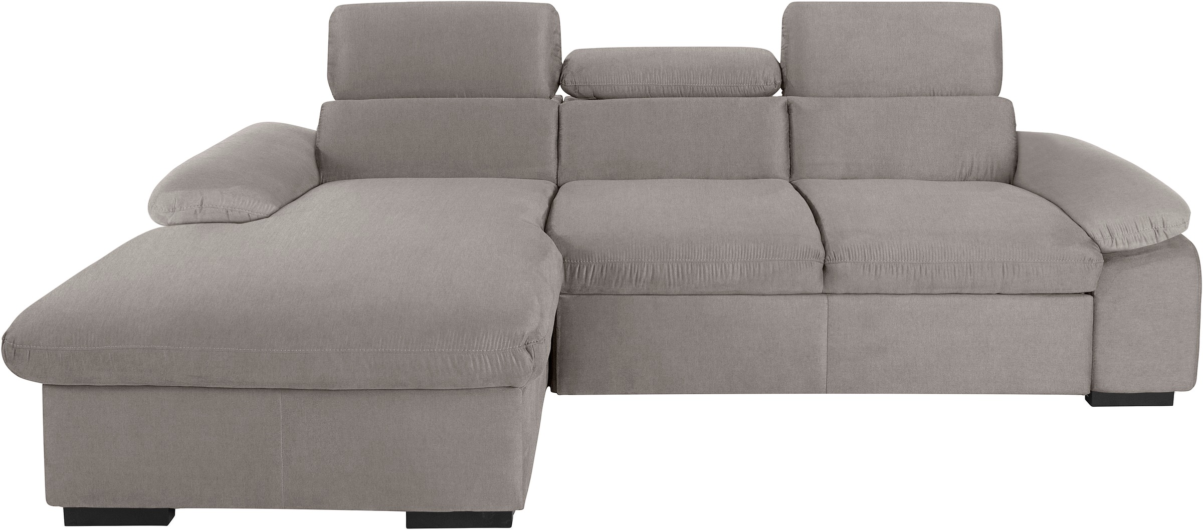 COTTA Ecksofa »Lola L-Form mit Kopfteilfunktion & Hocker«, (Set, mit Hocker), wahlweise mit Bettfunktion, Bettkasten & Armteilverstellung