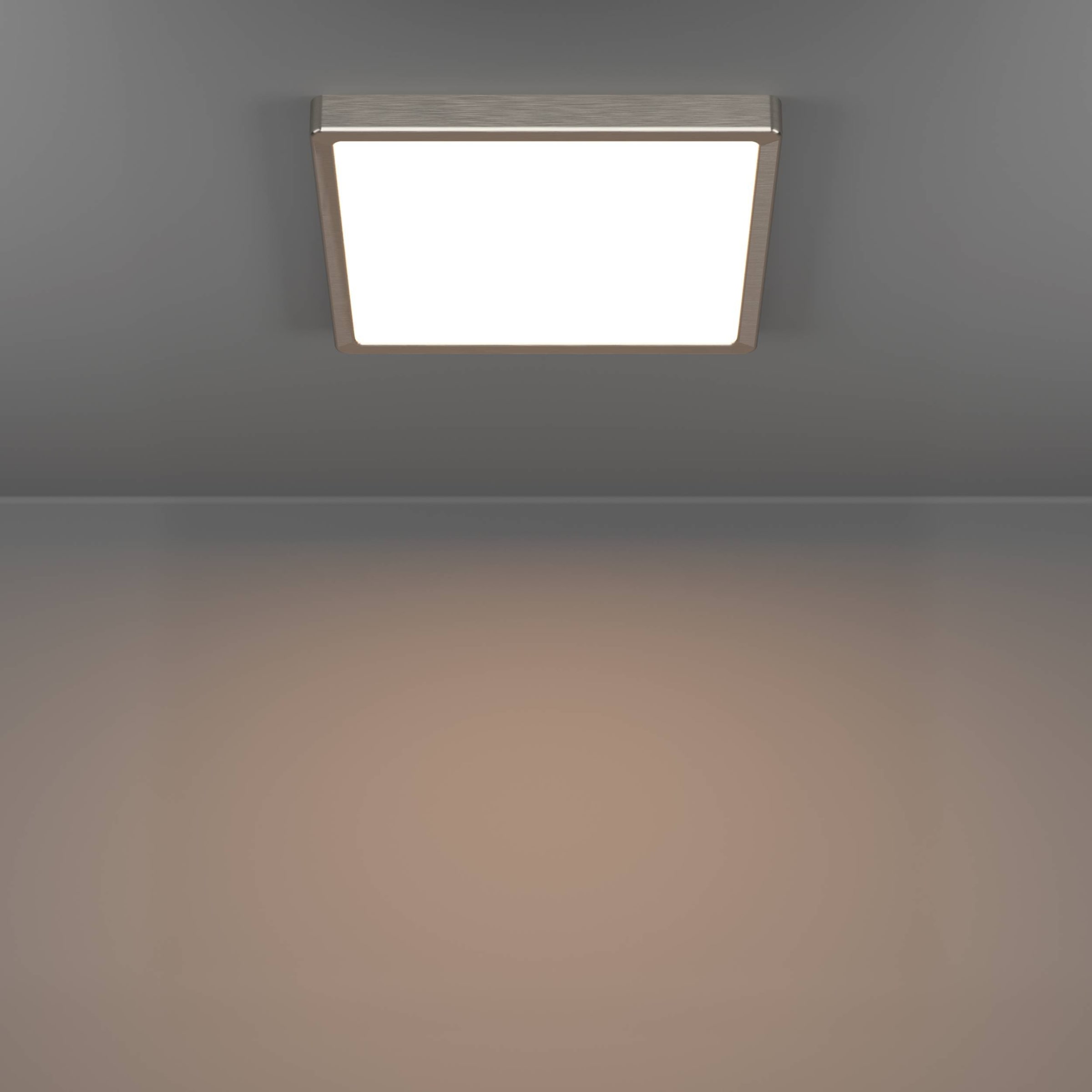 EGLO Aufbauleuchte »Fueva 6 Deckenleuchte, Metall und Kunststoff, Deckenbeleuchtung, Lampe« LED-Modul 1 Stk. Kaltweiß | Neutralweiß | Warmweiß Aufbauleuchte - L29 x B29 x H2,5 cm - nickel-matt - 13W inkl.