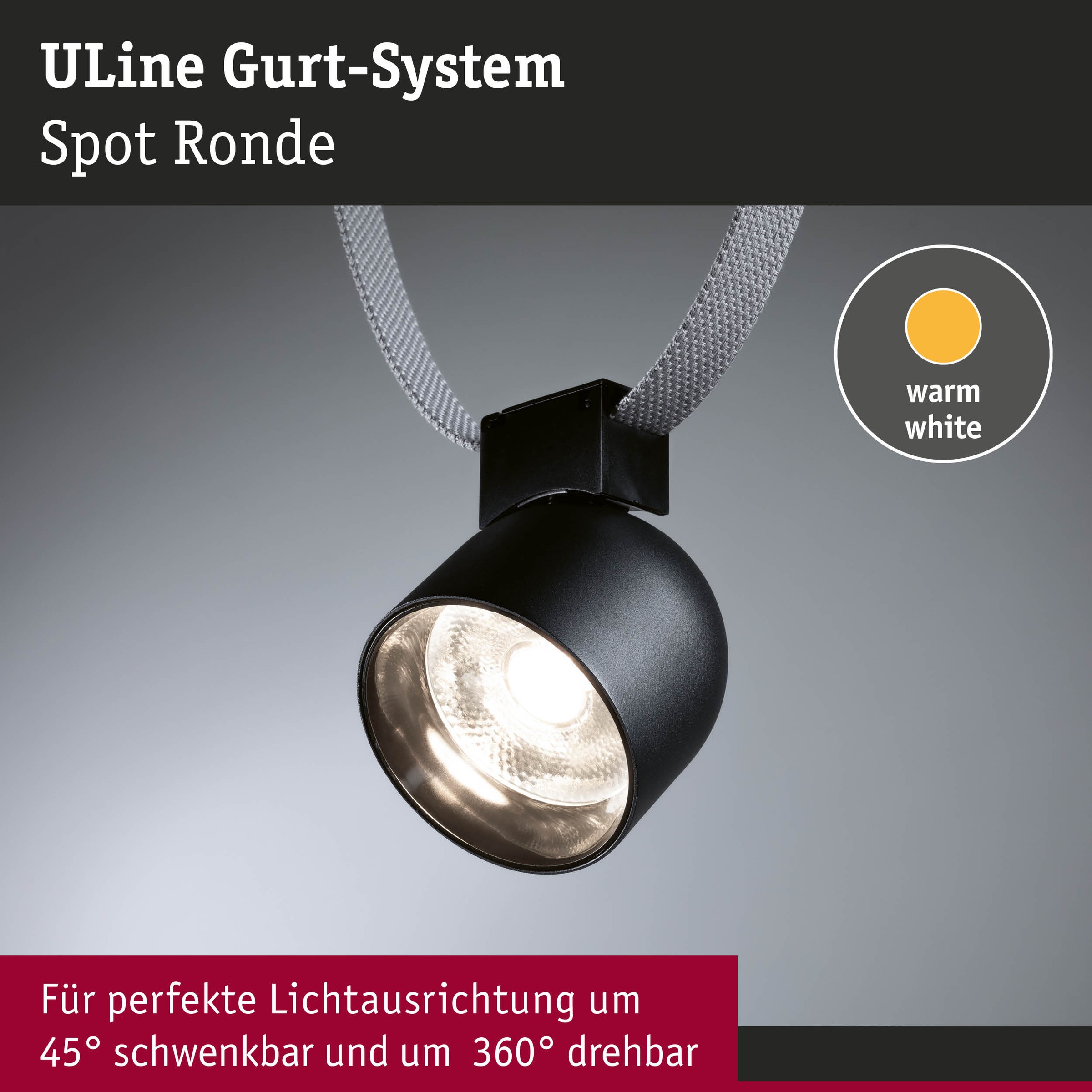Paulmann Hängeleuchte »ULine Spot Ronde  85mm 7W Schwarz« 1 Stk. Warmweiß
