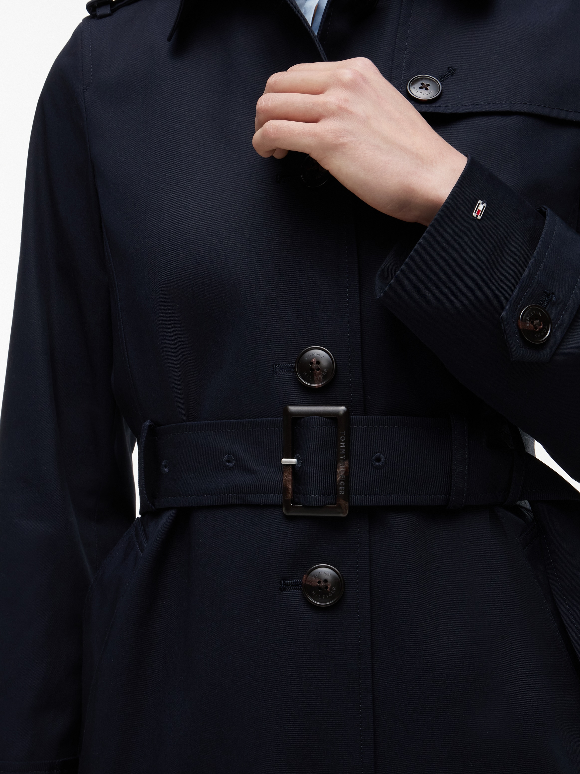 Tommy Hilfiger Langjacke »HERITAGE SINGLE BREASTED TRENCH« mit den typischen Trenchcoat-Details