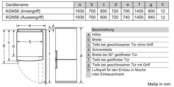 BOSCH Kühl-/Gefrierkombination »KGN56XIDR«, KGN56XIDR, 193 cm hoch, 70 cm  breit mit 3 Jahren XXL Garantie