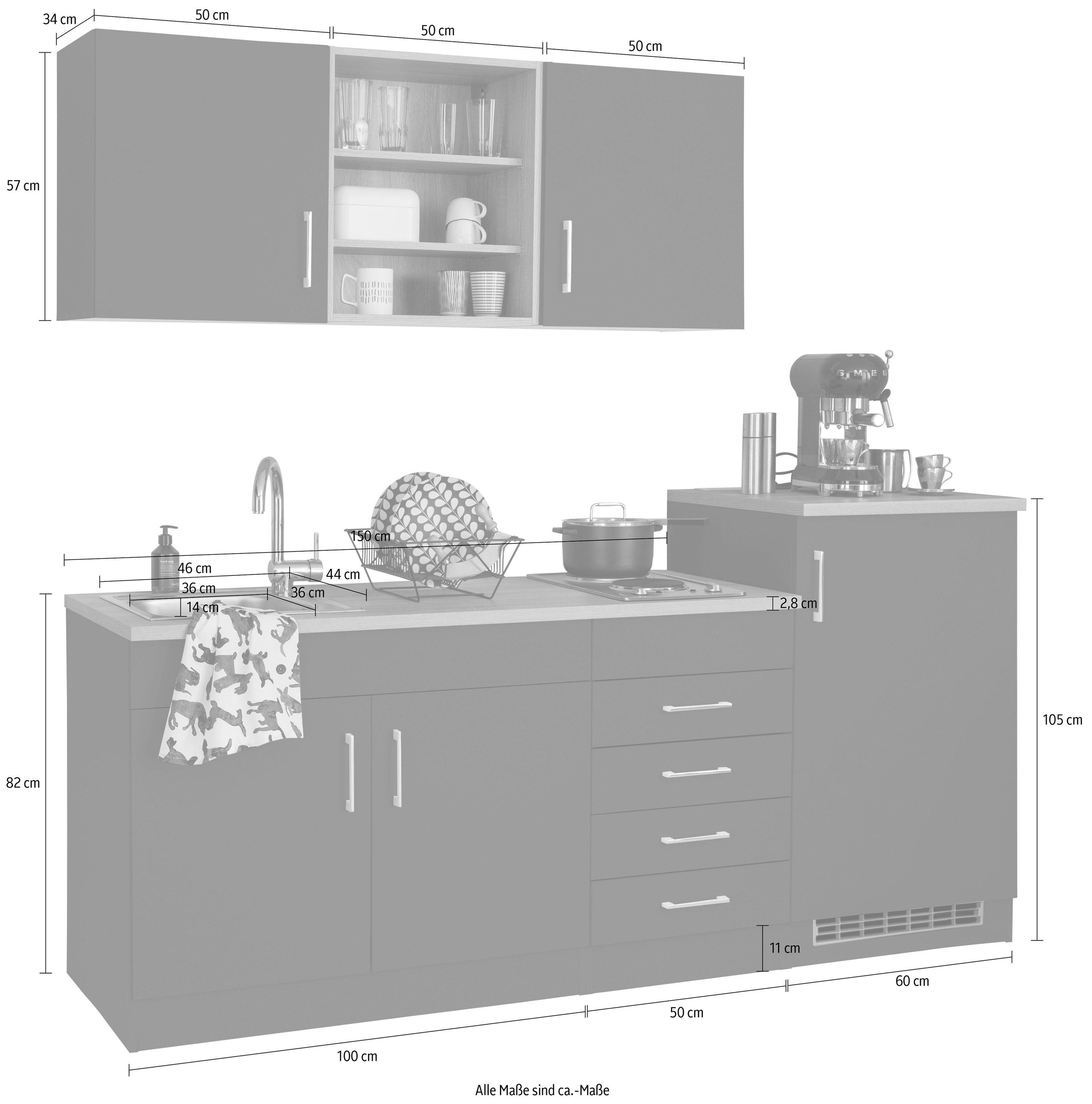 kaufen cm, Küche HELD 210 Raten »Mali«, MÖBEL auf mit E-Geräten Breite