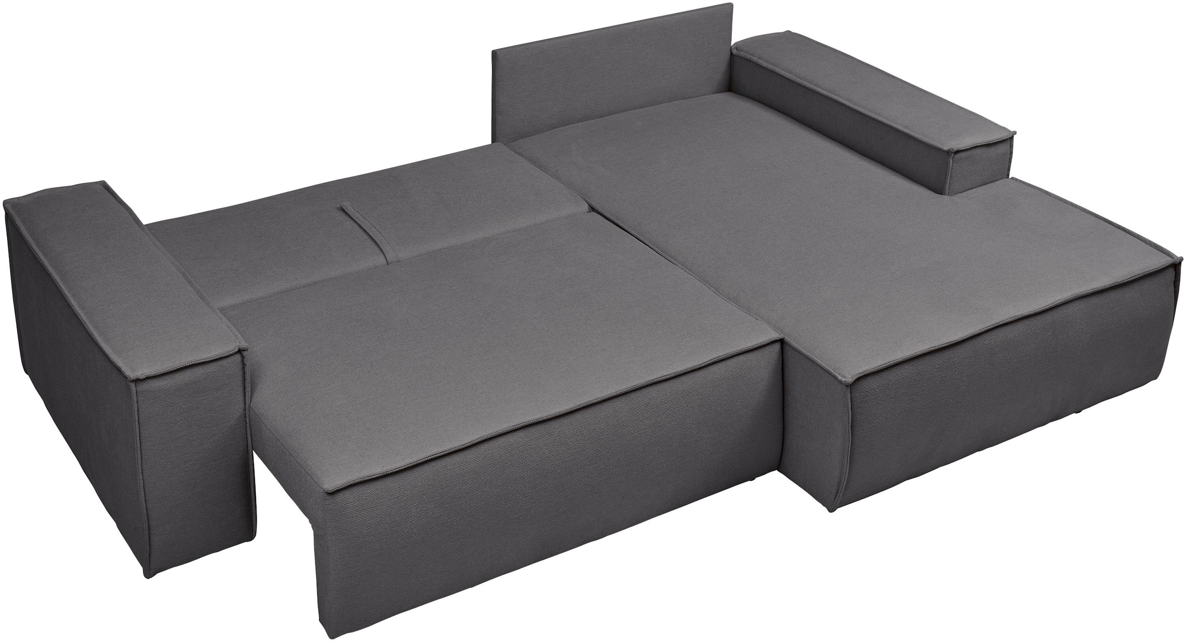 andas Ecksofa »Finnley Schlafsofa 267 cm in Bouclé, Struktur fein u. Cord, L-Form,«, Schlaffunktion m. Bettkasten (136/210 cm), Bouclé, Struktur und Cord