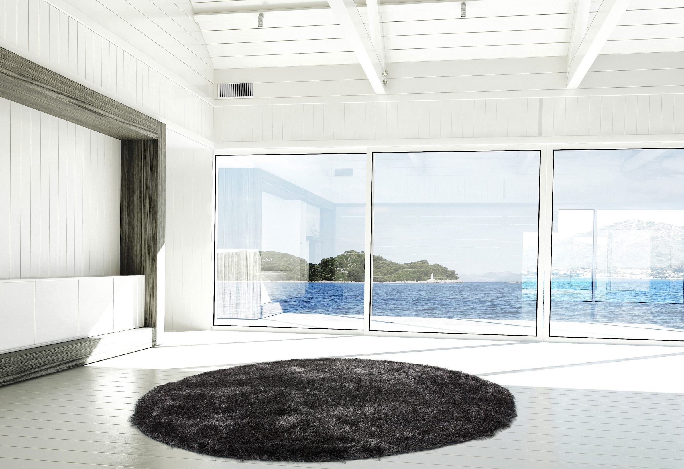 Kayoom Hochflor-Teppich »Diamond 700«, rund, 45 mm Höhe, weiche Microfaser, Langflor, Shaggy, Melange, Wohnzimmer