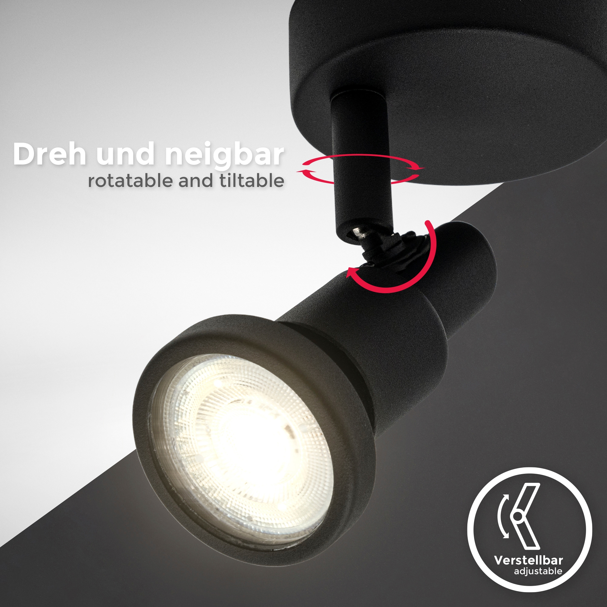 LED Deckenspot, inkl. 1 x LED / GU10 4,8 Watt, 400lm, 3.000K, nicht dimmbar, Strahler...