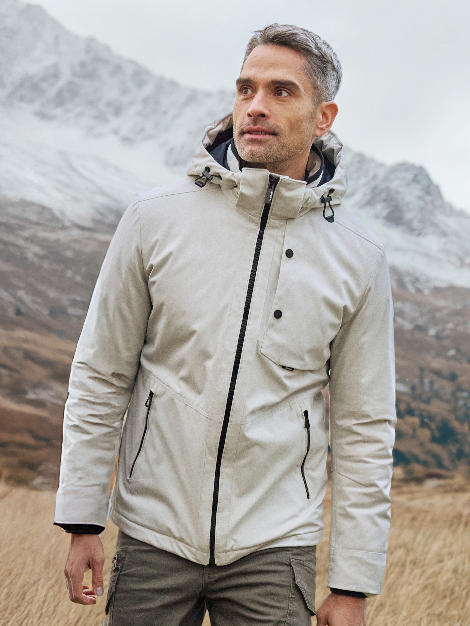 LERROS Blouson »LERROS Herren Blouson in Stukturoptik«, mit Kapuze, Wasser- und windabweisend