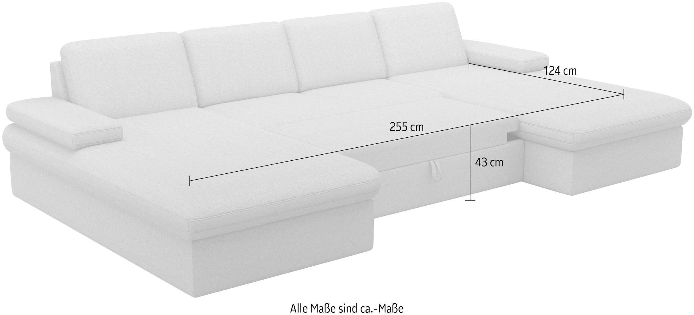 sit&more Wohnlandschaft »Moreno«, mit Armteilverstellung,wahlweise mit Bettfunktion