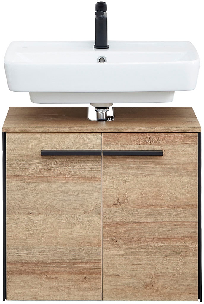 Saphir Badmöbel-Set »Quickset 395 5-teilig, Waschbeckenunterschrank mit LED-Spiegelschrank« 6 Stk. tlg.